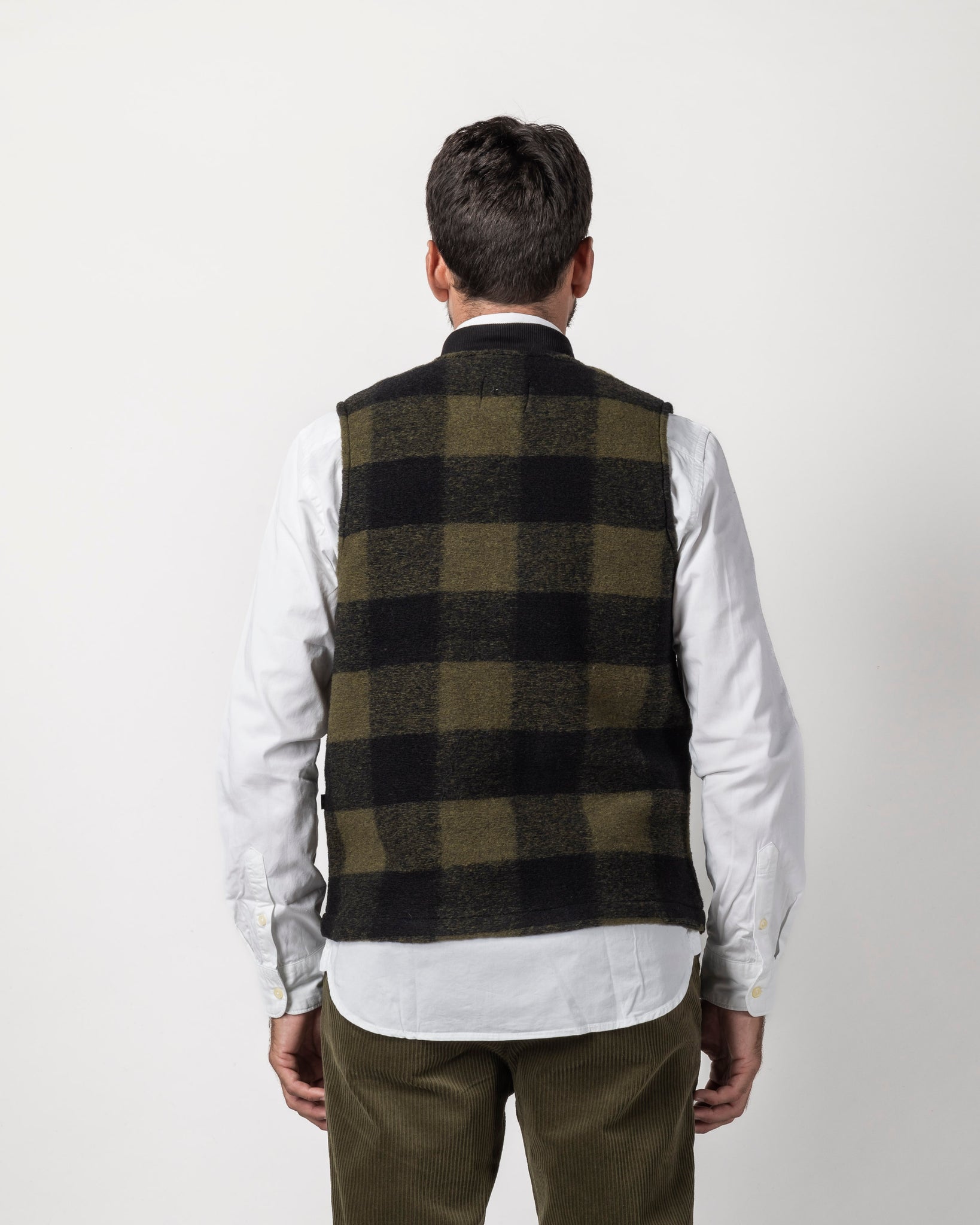 GILET MISTO LANA CHECK