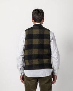 GILET MISTO LANA CHECK