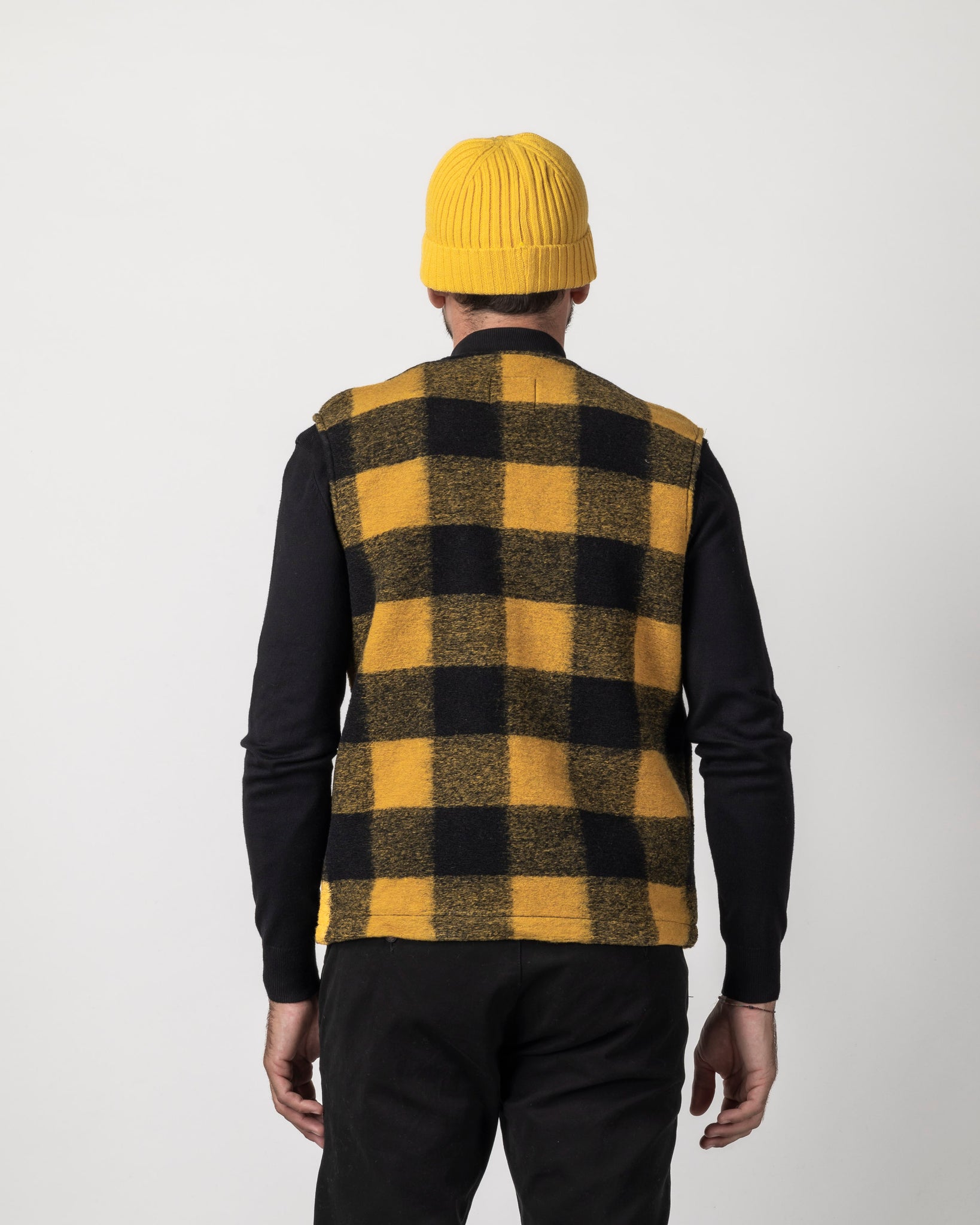 GILET MISTO LANA CHECK