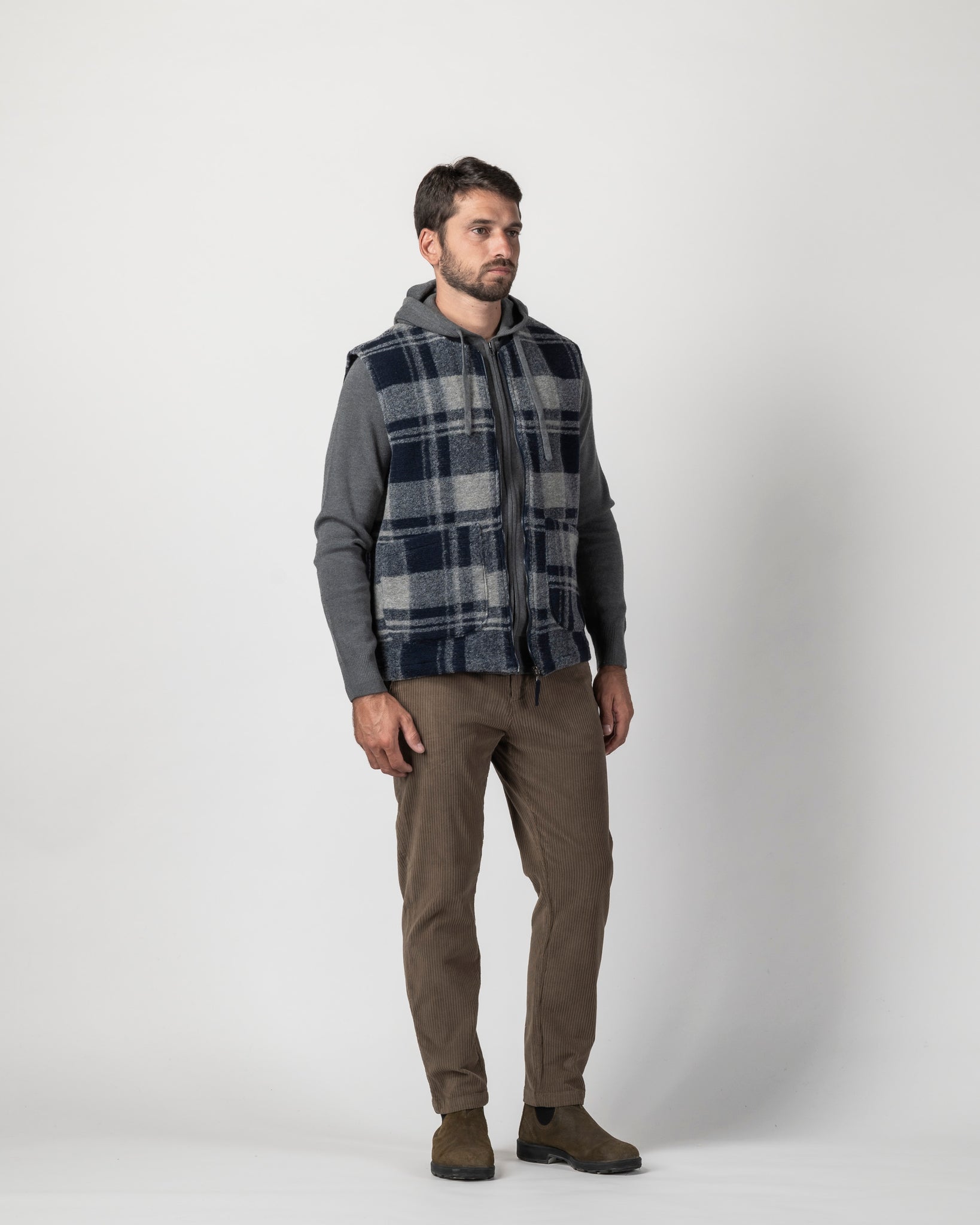 GILET MISTO LANA CON TASCONI