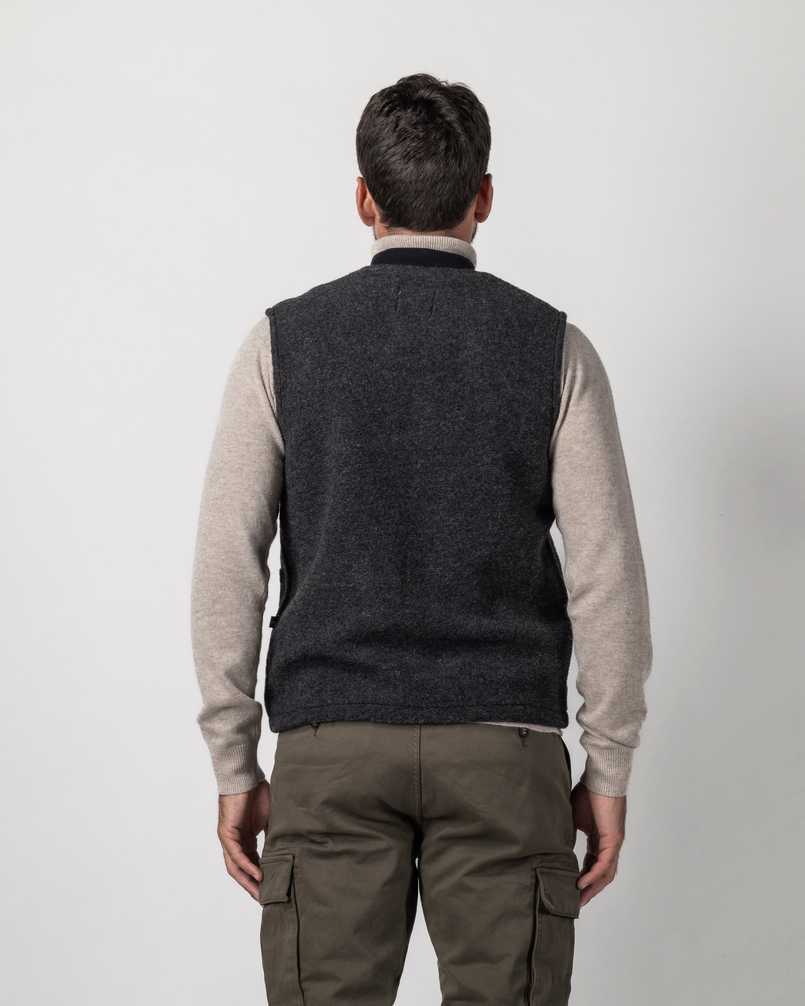 GILET MISTO LANA CON TASCONI