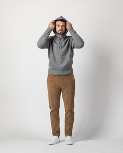 PULLOVER CAPPUCCIO CHIUSO MISTO LANA