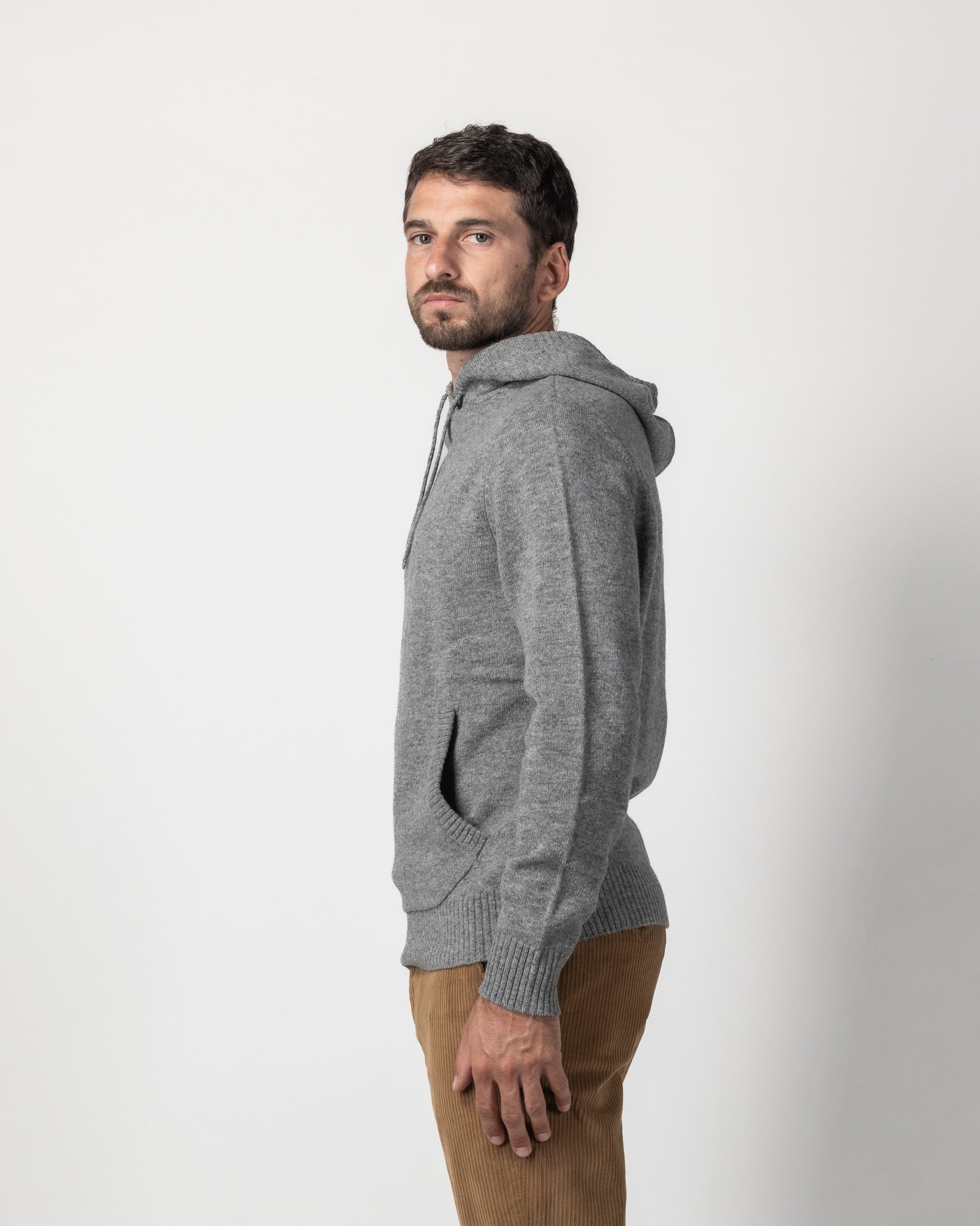PULLOVER CAPPUCCIO CHIUSO MISTO LANA