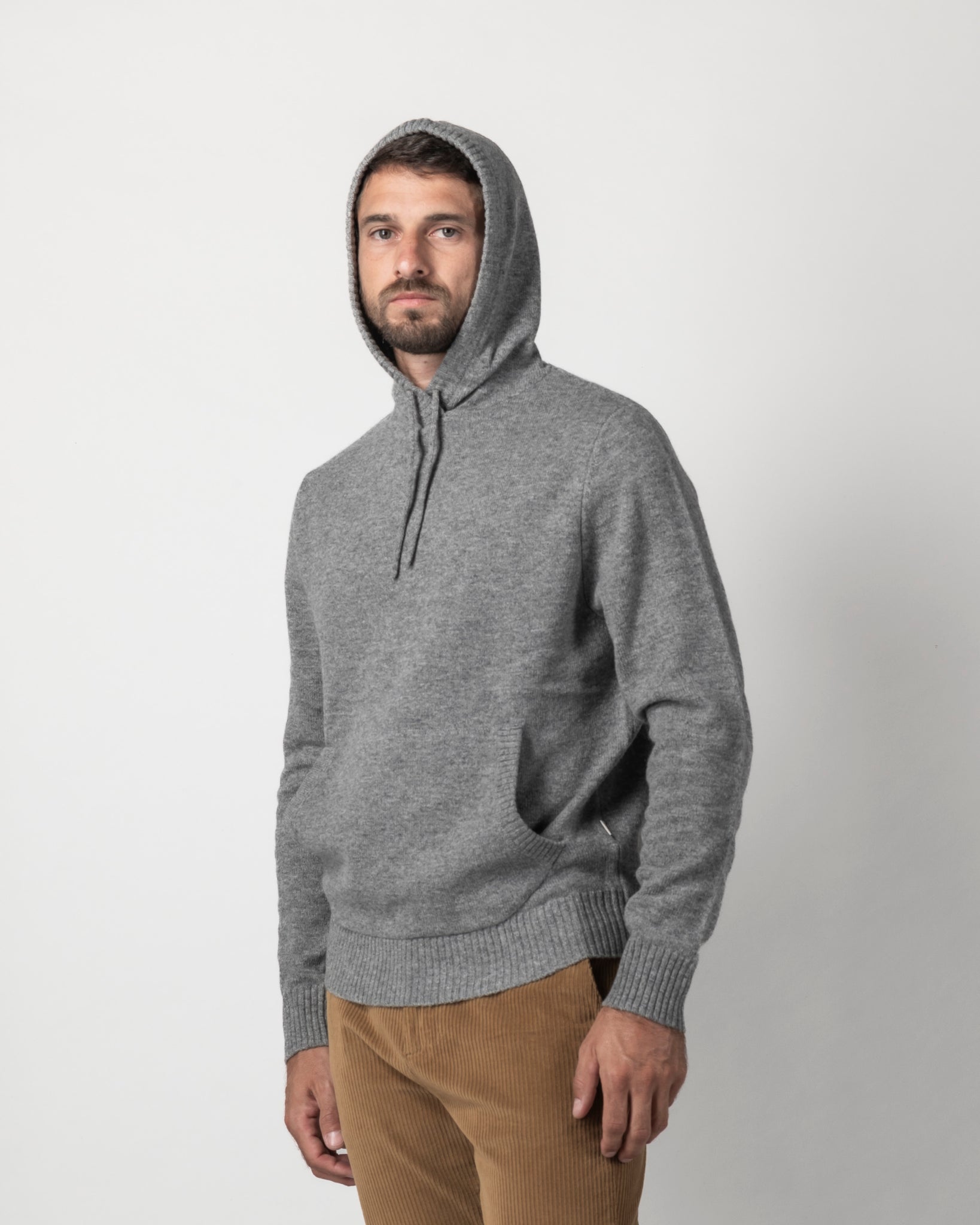 PULLOVER CAPPUCCIO CHIUSO MISTO LANA