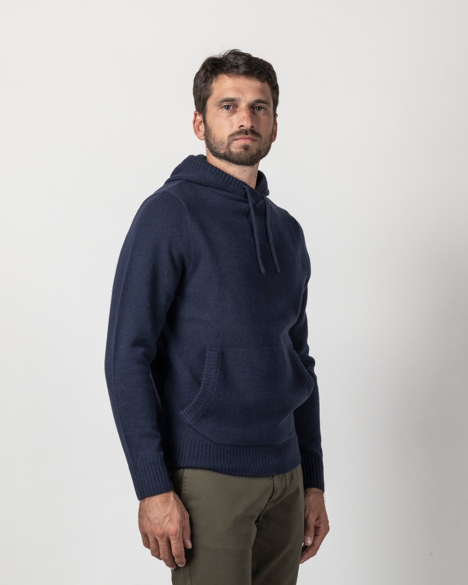 PULLOVER CAPPUCCIO CHIUSO MISTO LANA