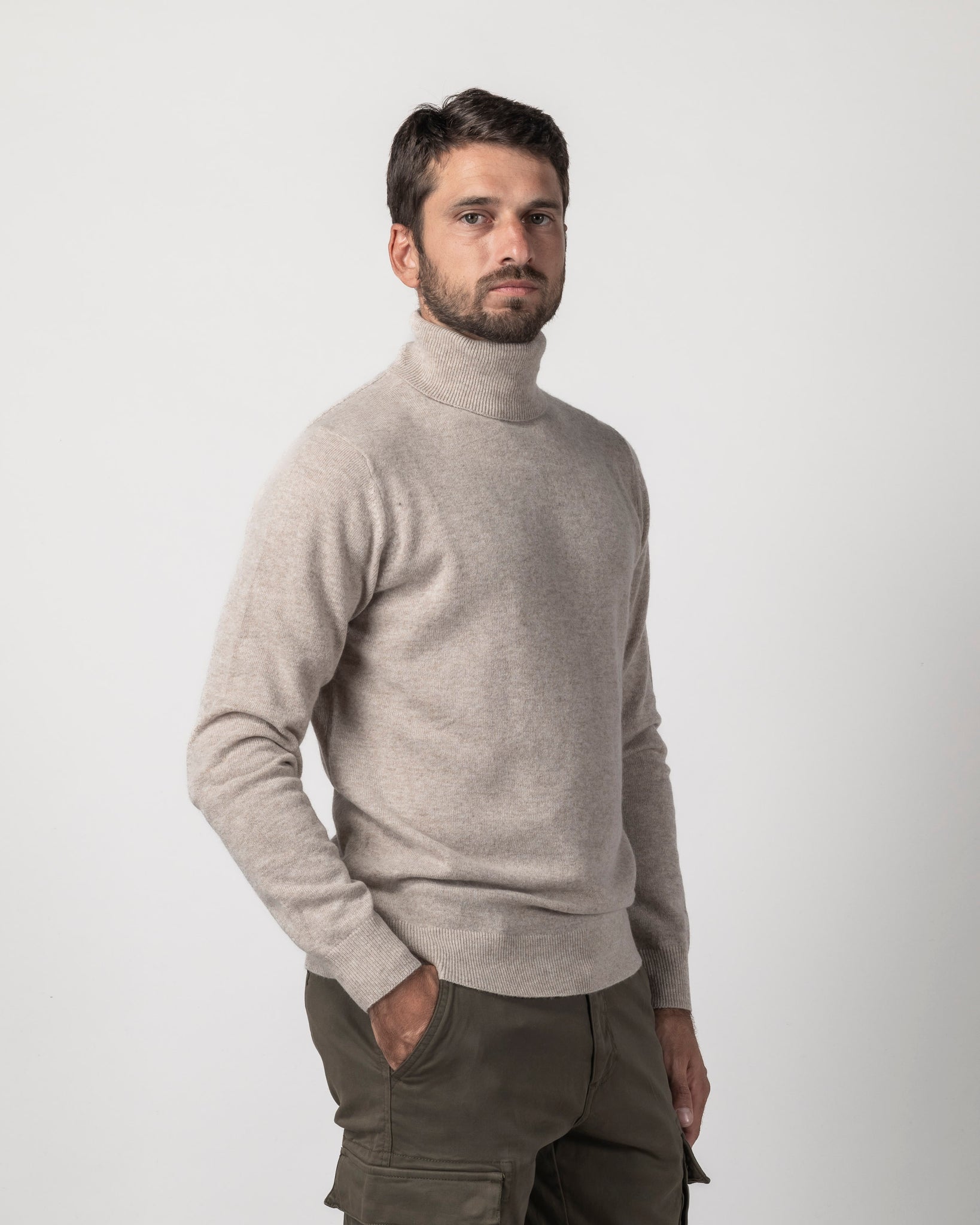 PULLOVER COLLO ALTO BLEND CASHMERE