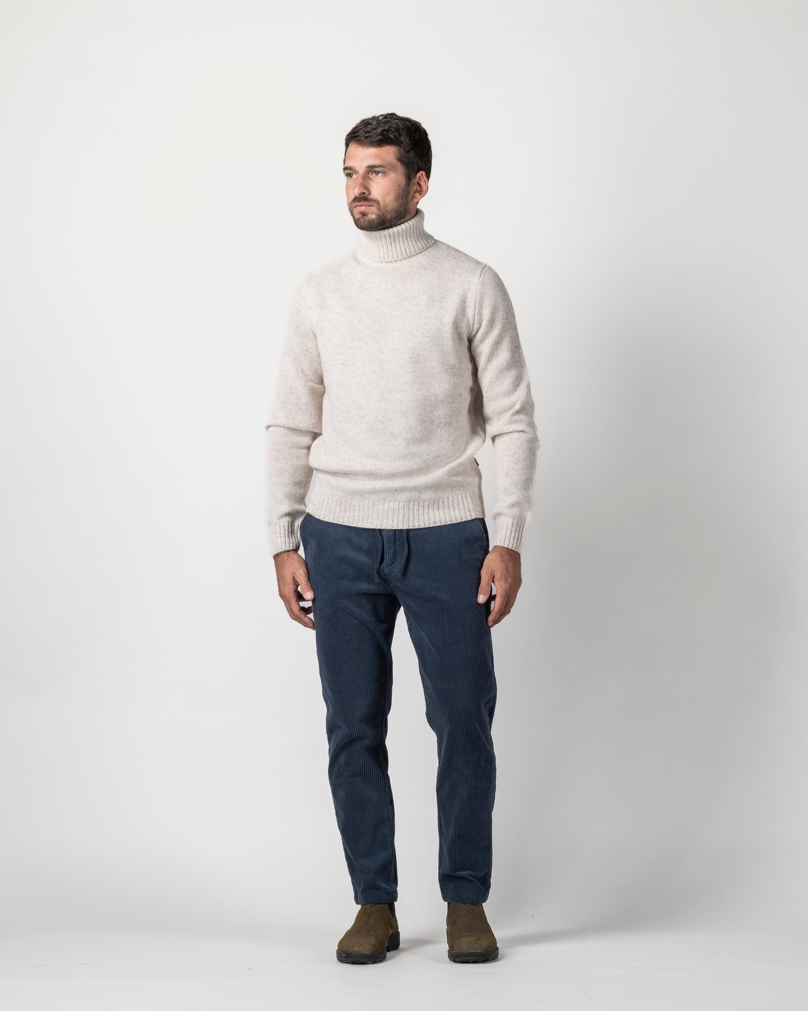 PULLOVER COLLO ALTO IN MOULINE'