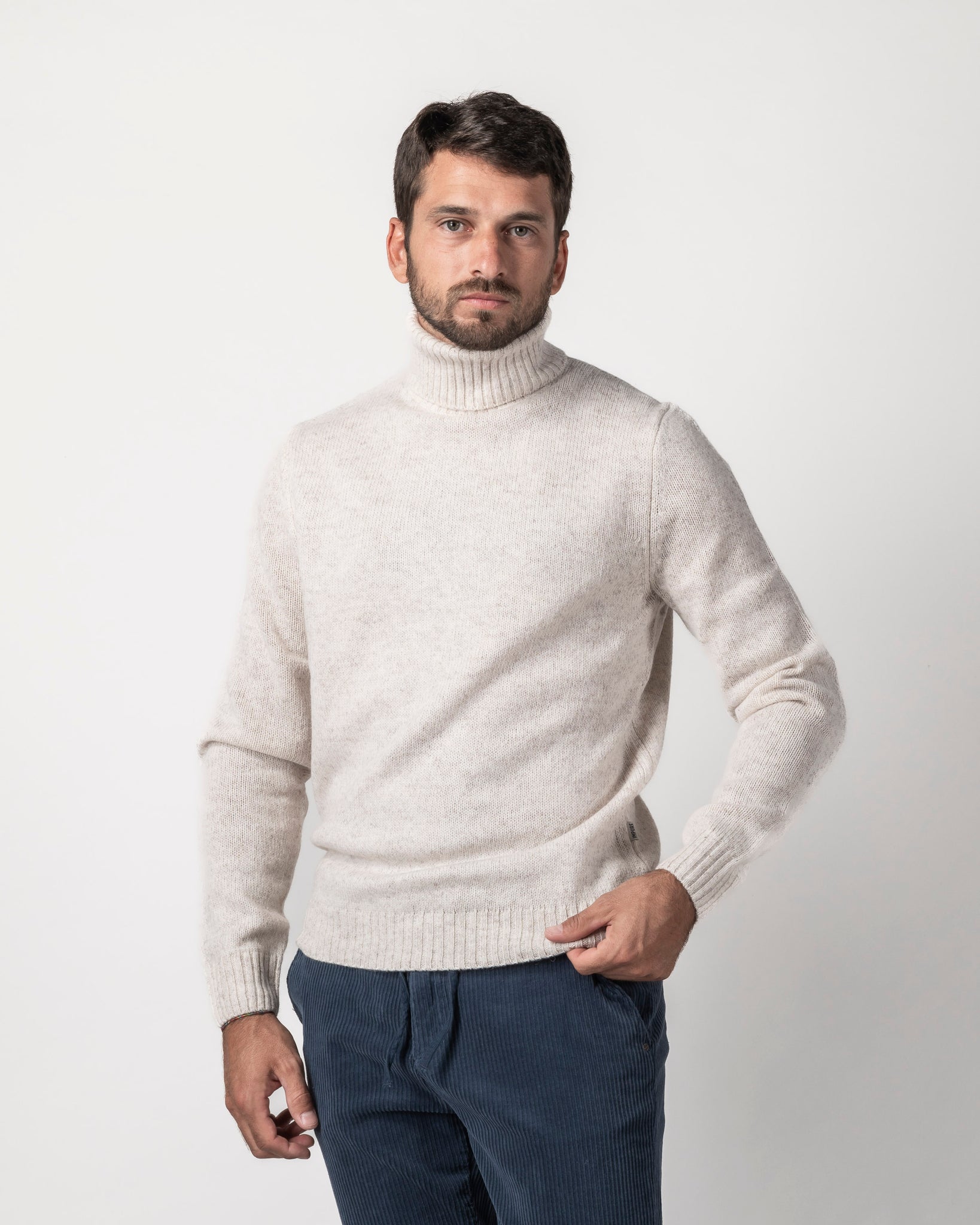 PULLOVER COLLO ALTO IN MOULINE'