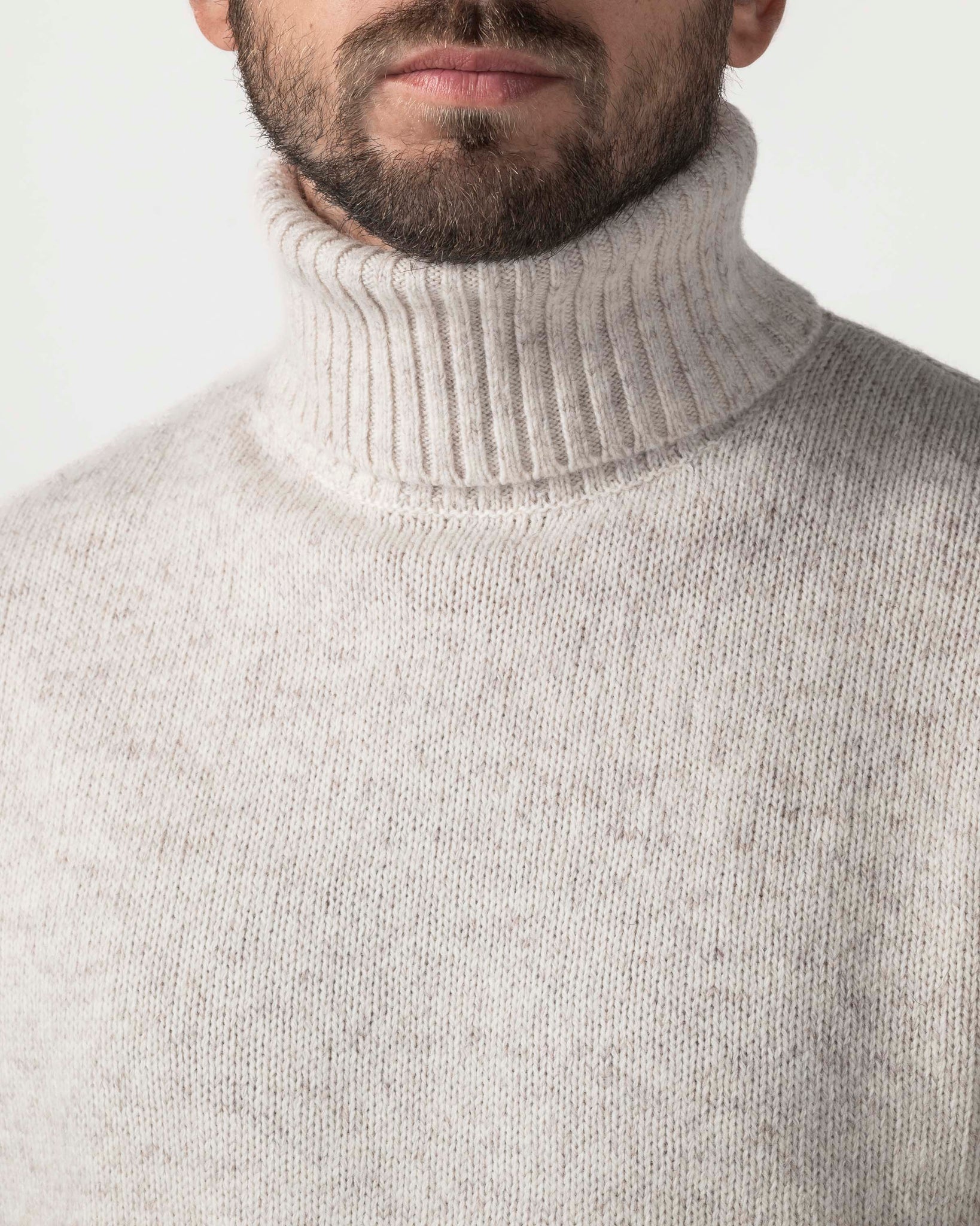 PULLOVER COLLO ALTO IN MOULINE'