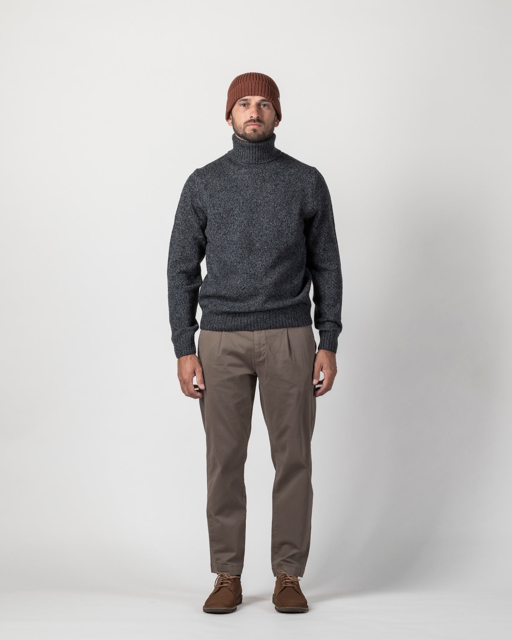 PULLOVER COLLO ALTO IN MOULINE'