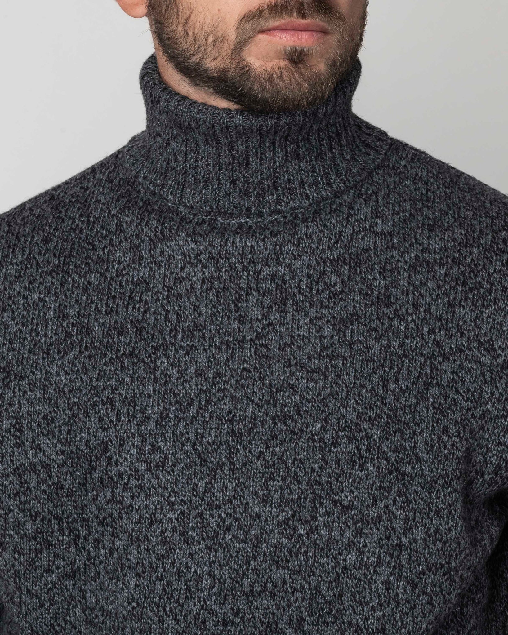 PULLOVER COLLO ALTO IN MOULINE'