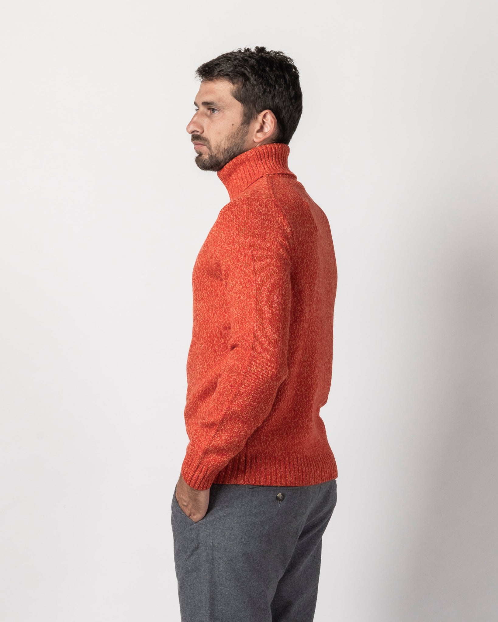 PULLOVER COLLO ALTO IN MOULINE'