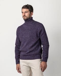 PULLOVER COLLO ALTO IN MOULINE'