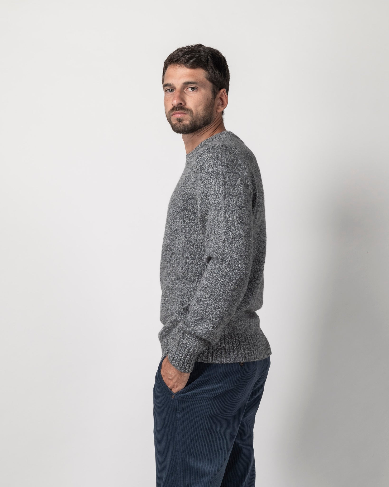 PULLOVER MISTO LANA BOTTONATO