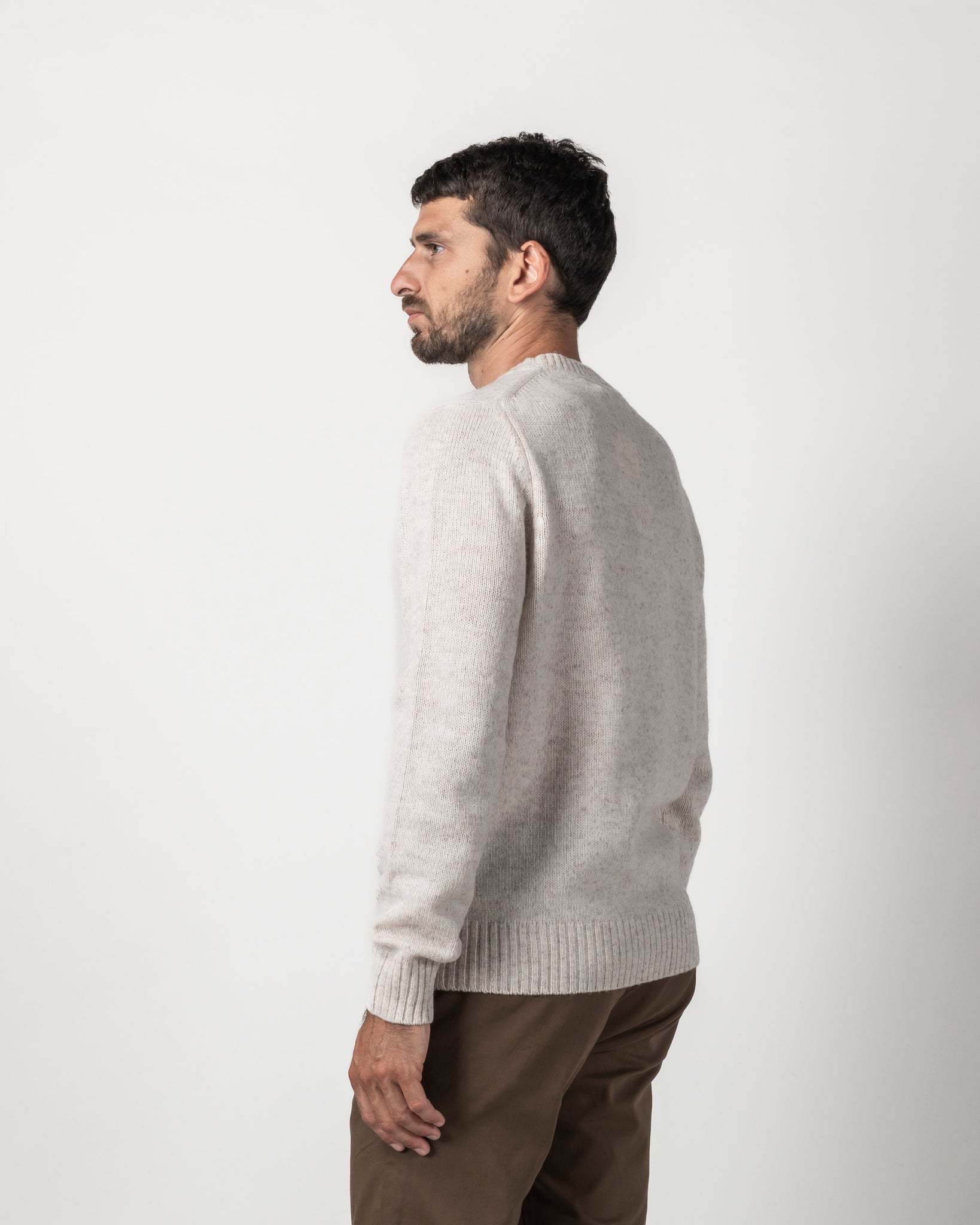PULLOVER GIROCOLLO IN MOULINE'