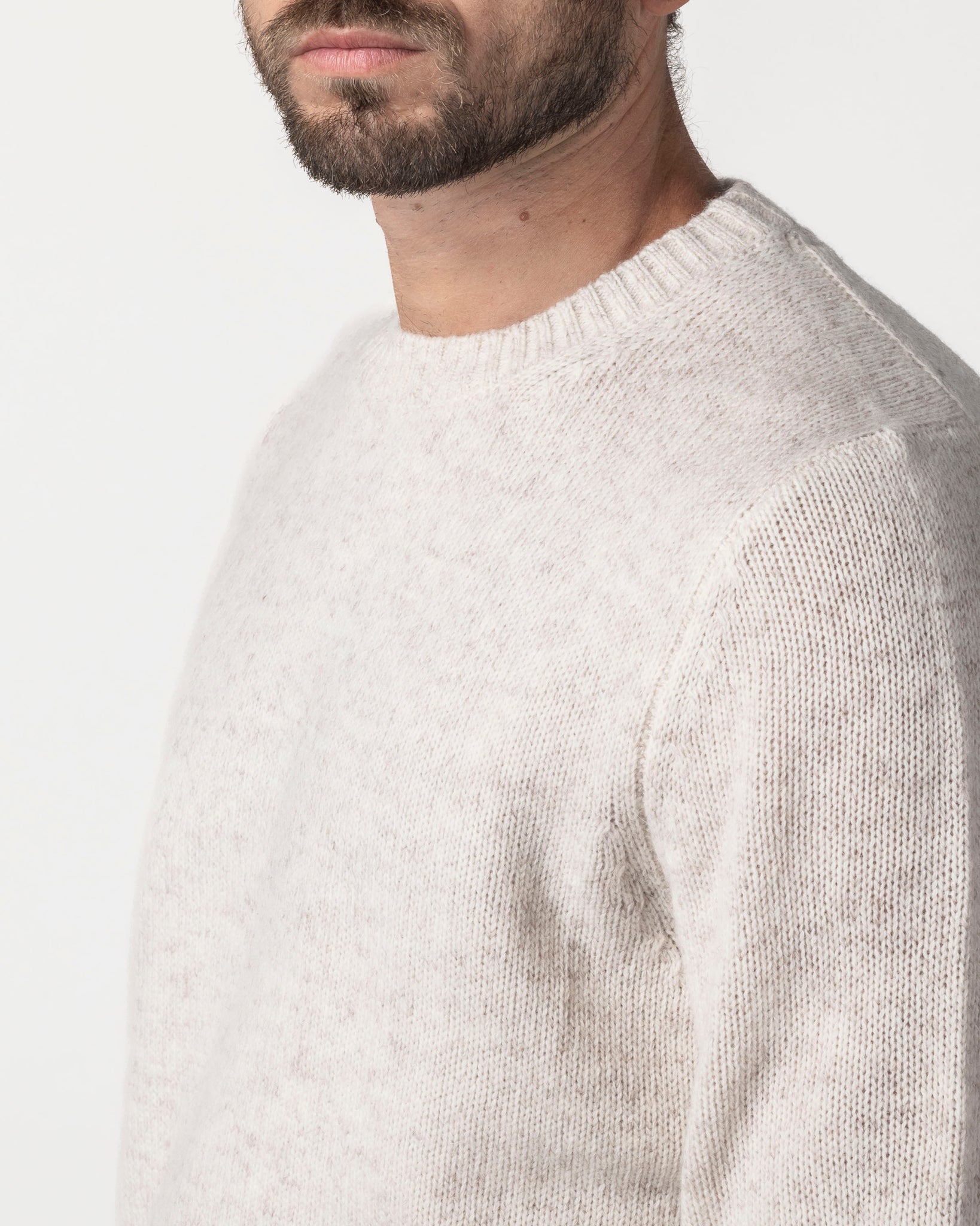 PULLOVER GIROCOLLO IN MOULINE'