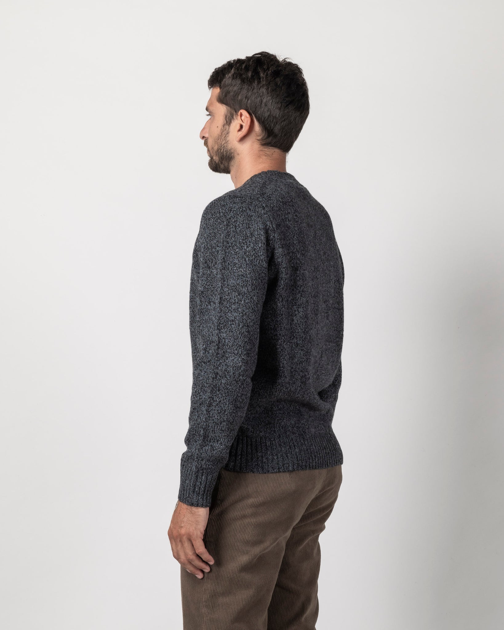 PULLOVER GIROCOLLO IN MOULINE'