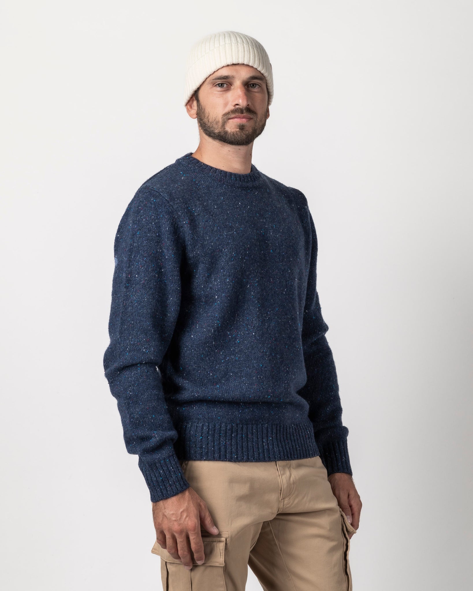 PULLOVER MISTO LANA BOTTONATO
