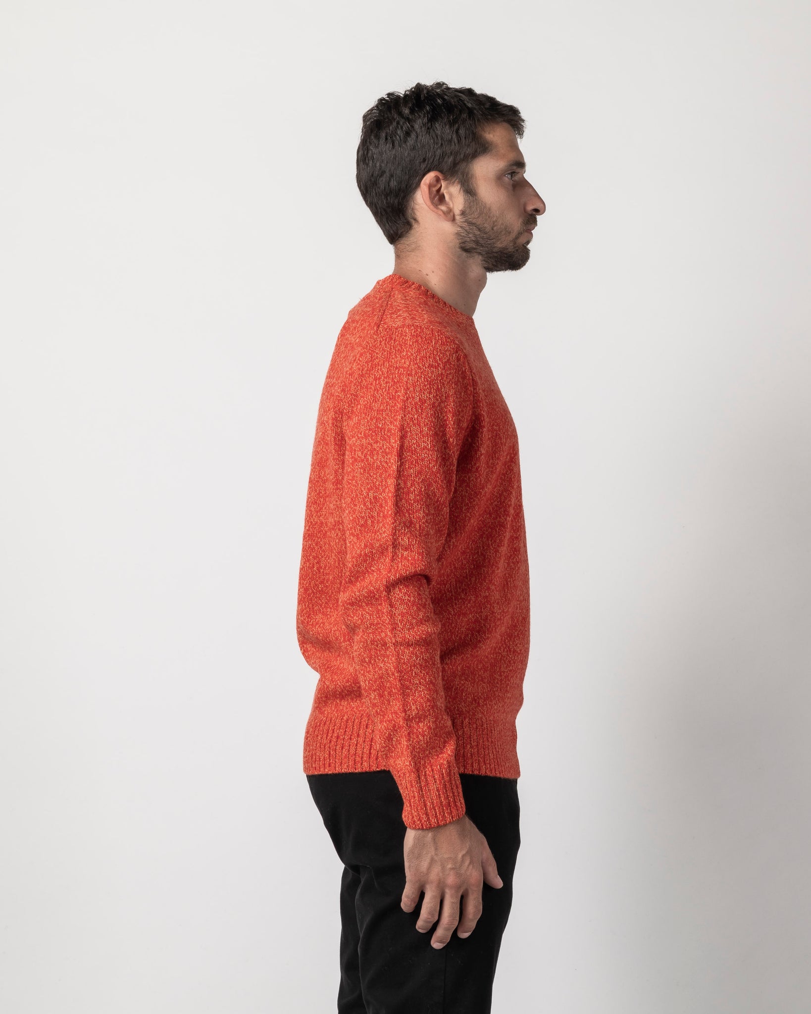 PULLOVER GIROCOLLO IN MOULINE'
