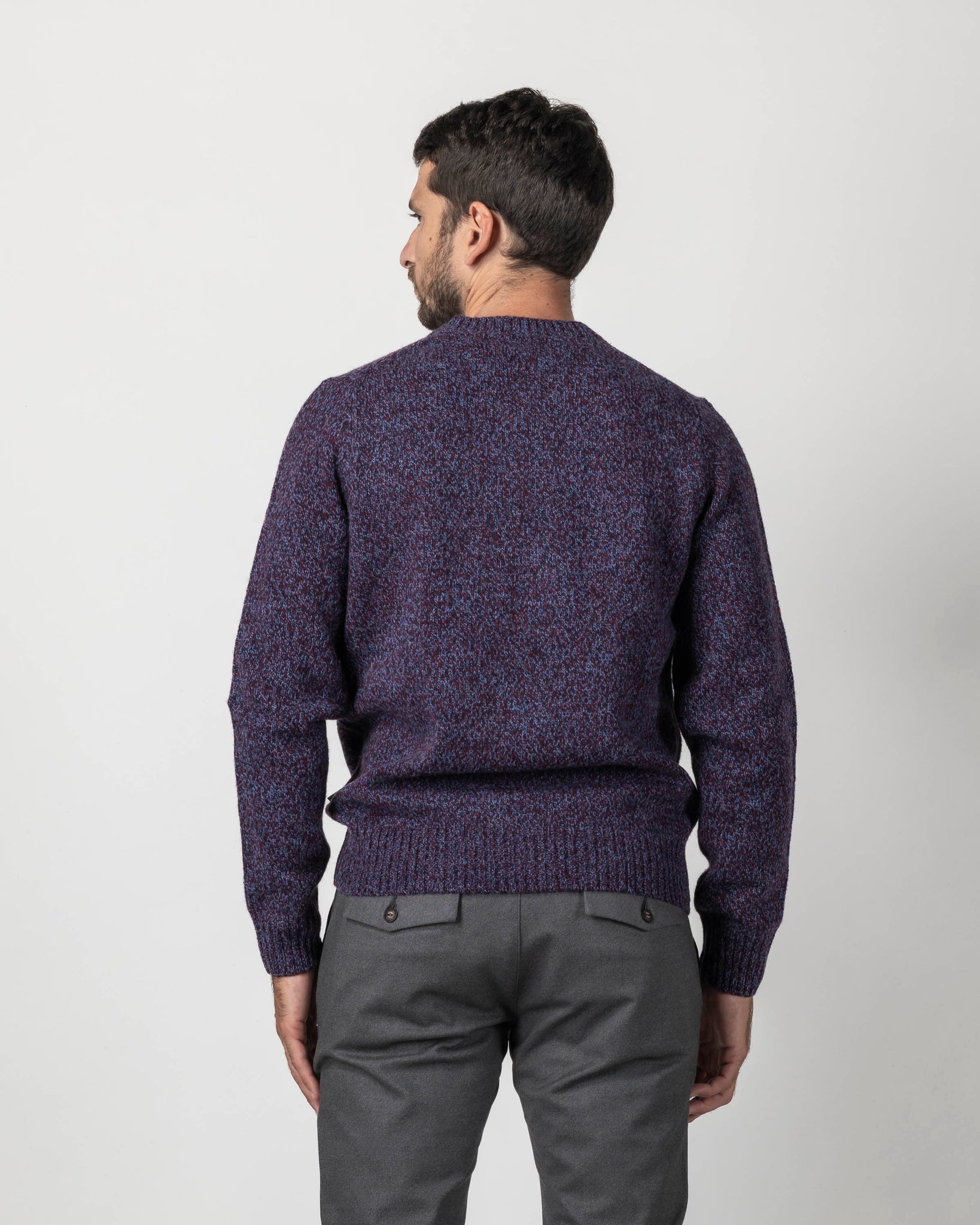 PULLOVER GIROCOLLO IN MOULINE'