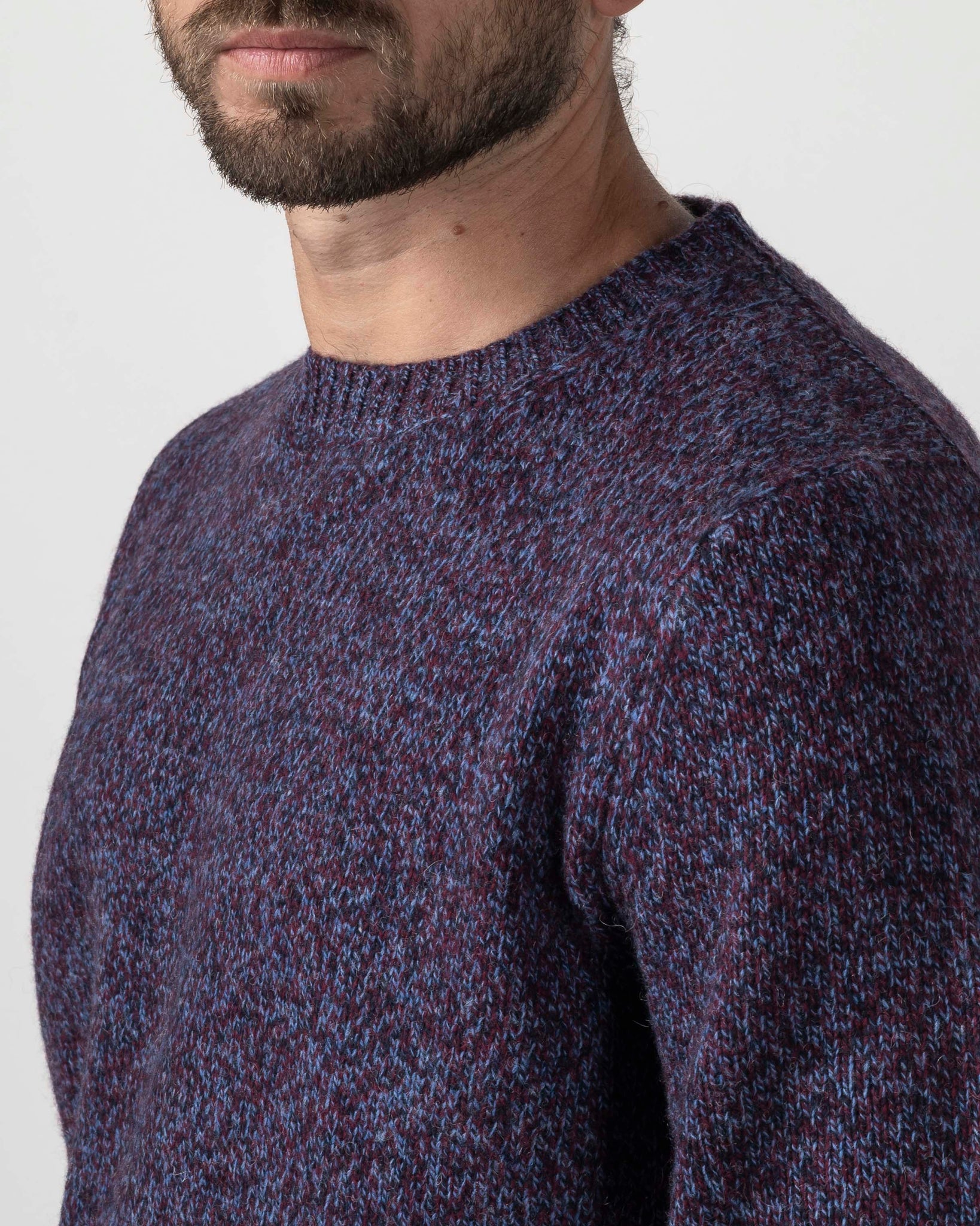 PULLOVER GIROCOLLO IN MOULINE'