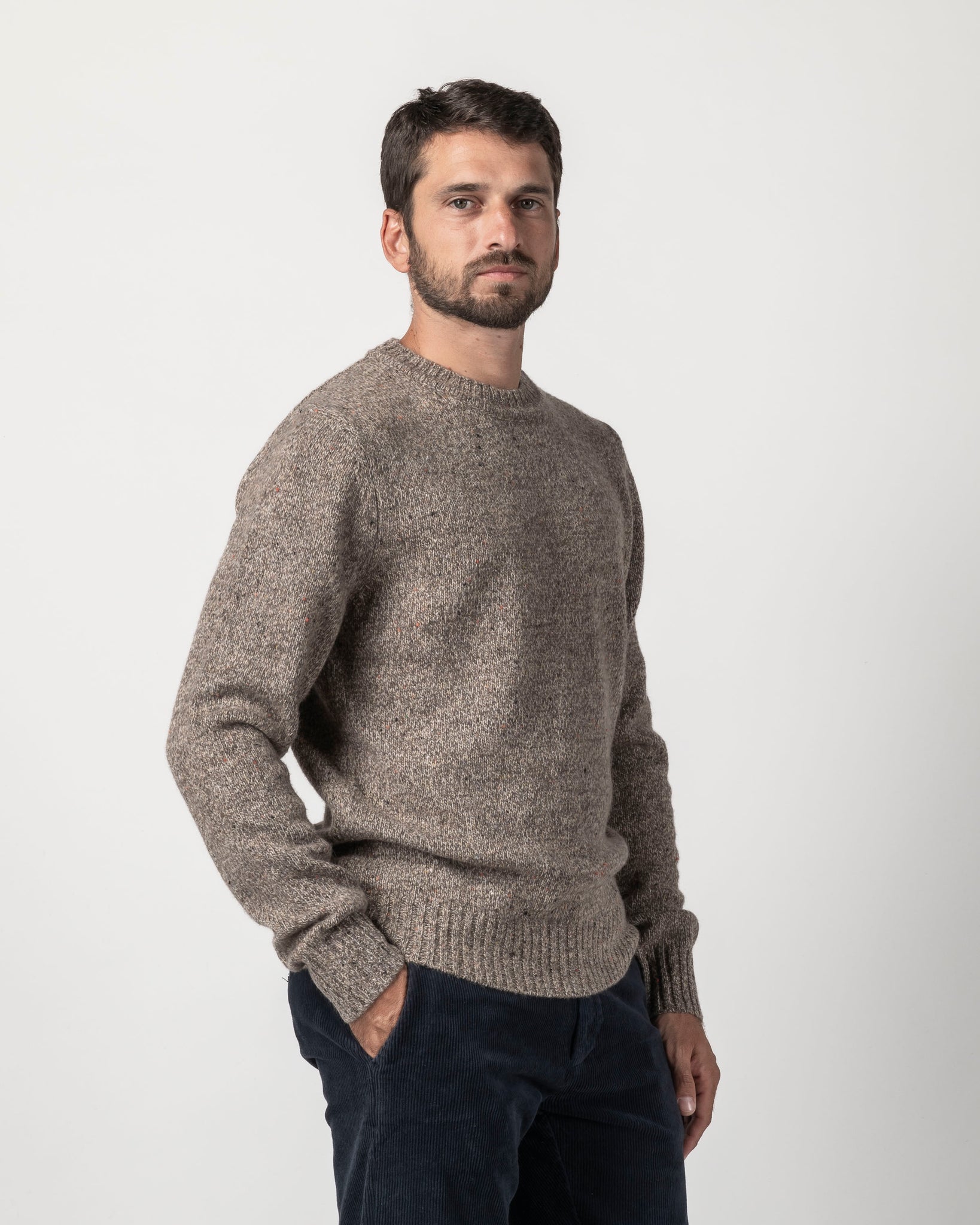 PULLOVER MISTO LANA BOTTONATO