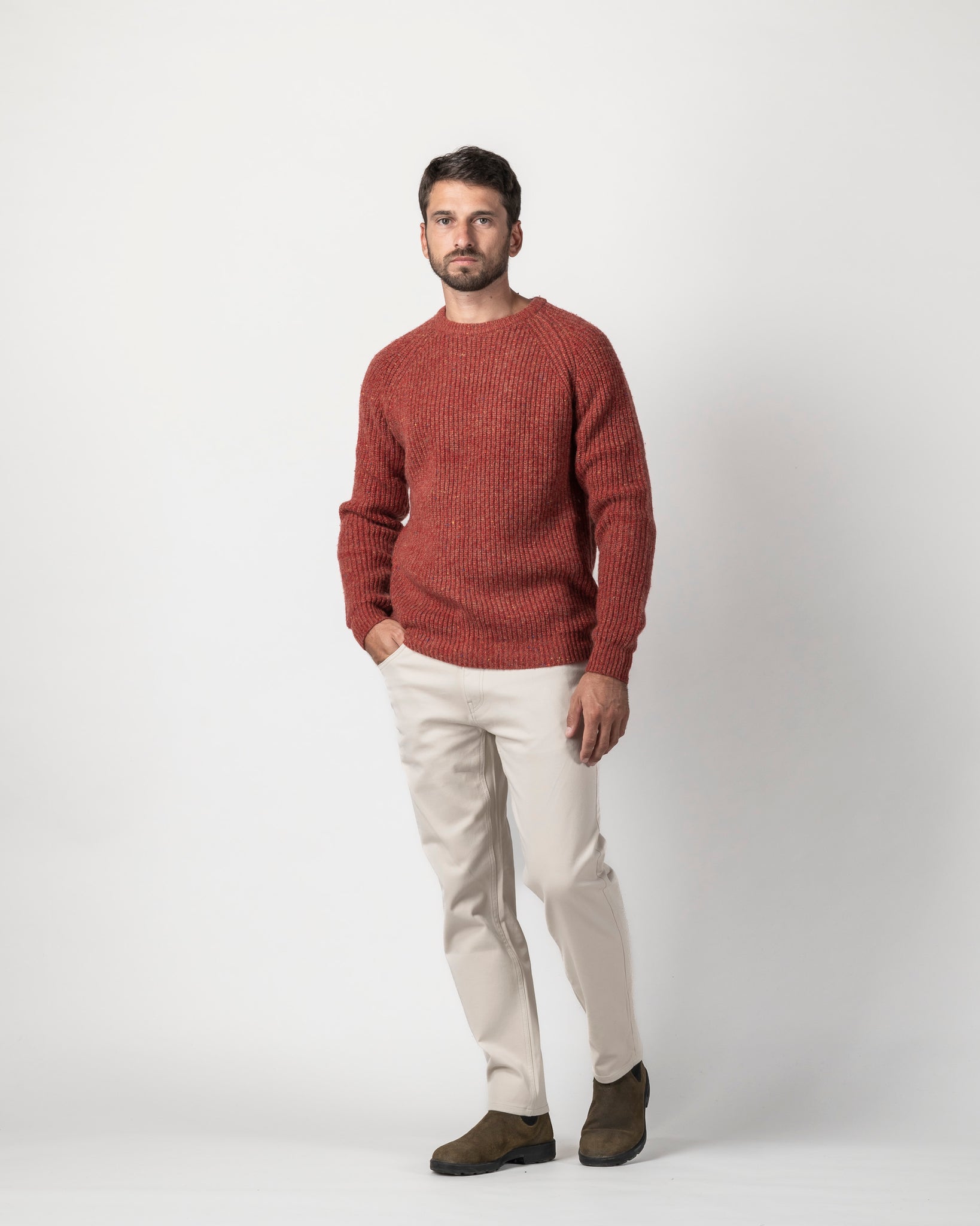 PULLOVER COSTA INGLESE MISTO LANA BOTTONATO