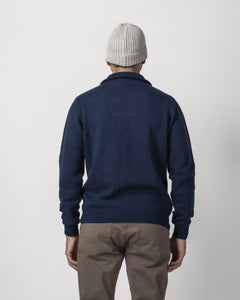 WOOL MIXED HALF ZIP HIGH NECK PULLOVER 