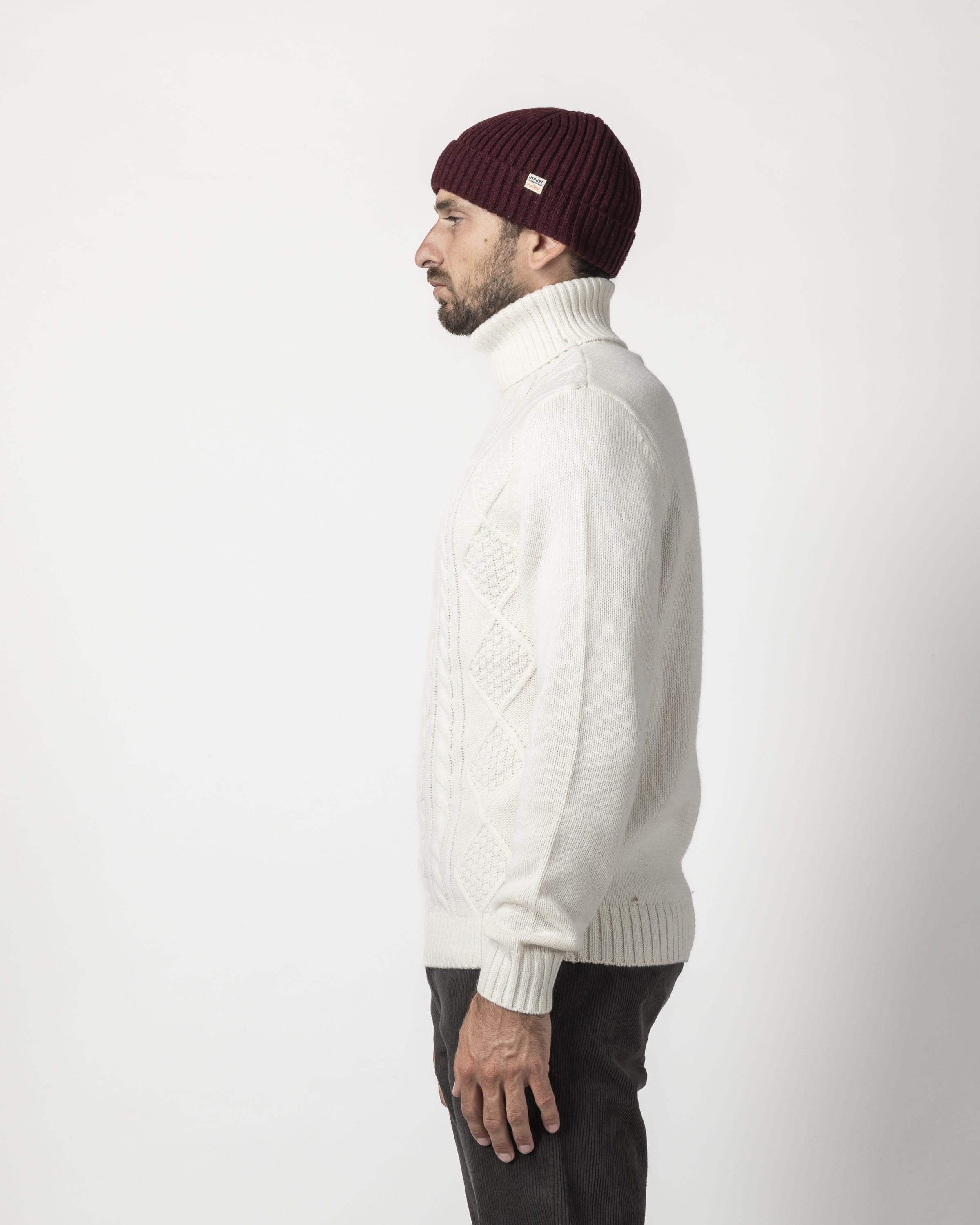 HIGH NECK PULLOVER WITH BRAIDS FRONT