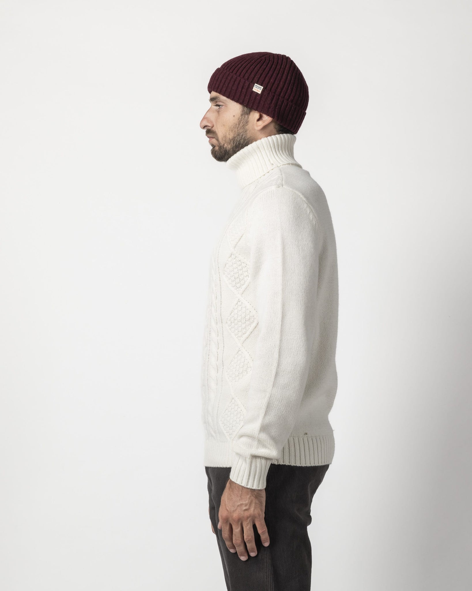 HIGH NECK PULLOVER WITH BRAIDS FRONT