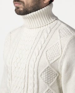 HIGH NECK PULLOVER WITH BRAIDS FRONT