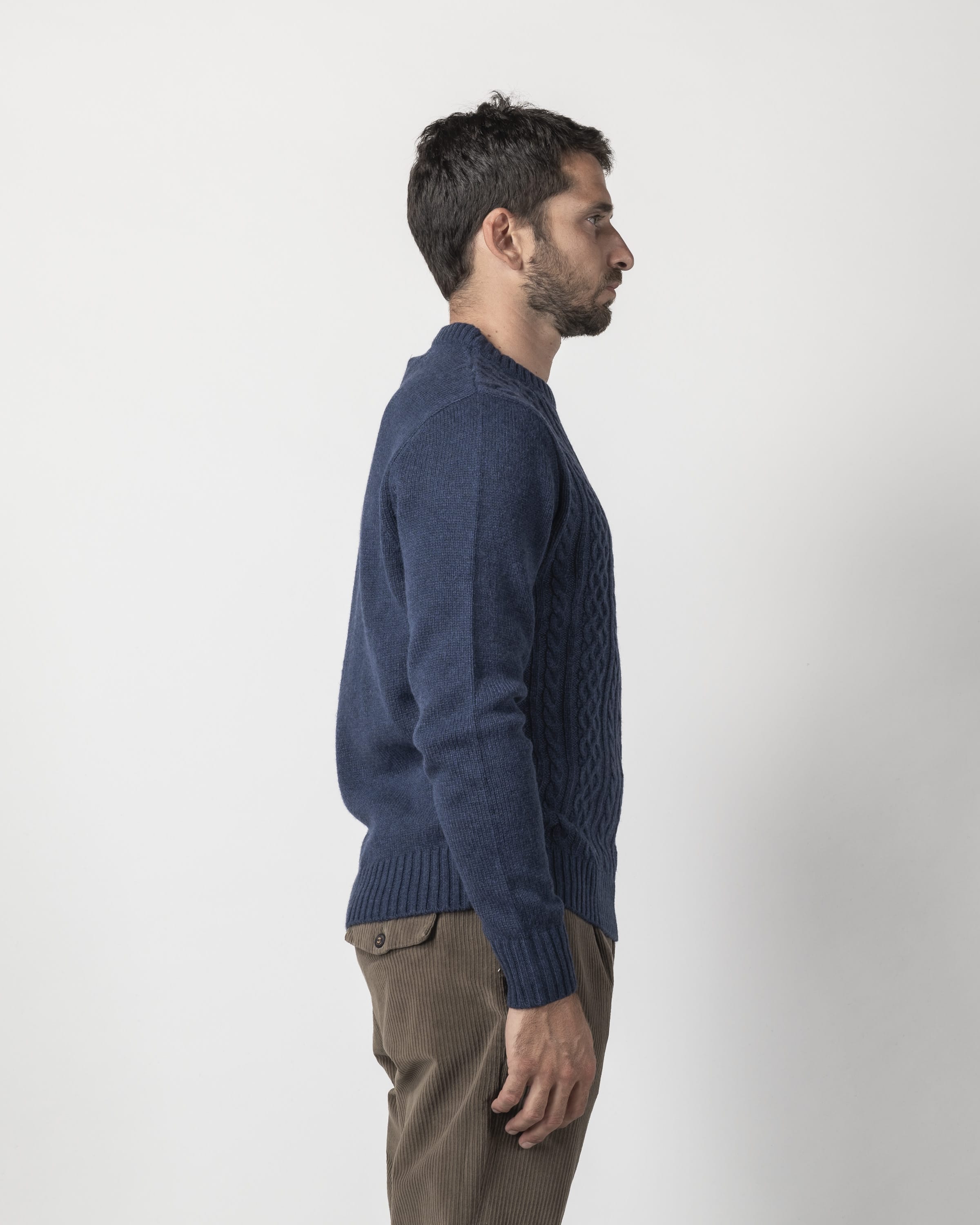 PULLOVER TRECCIA SOLO FRONTE MISTO LANA