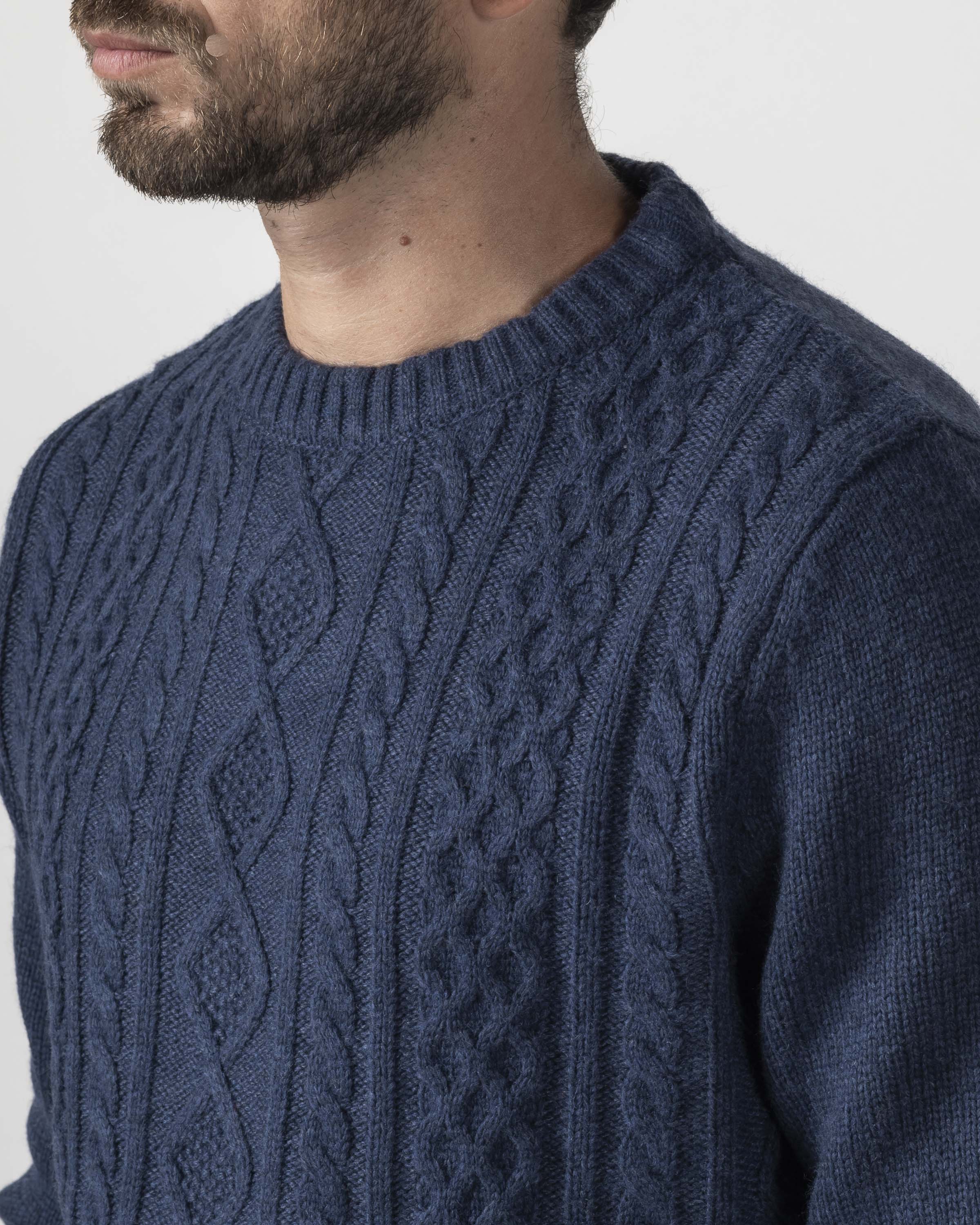 PULLOVER TRECCIA SOLO FRONTE MISTO LANA