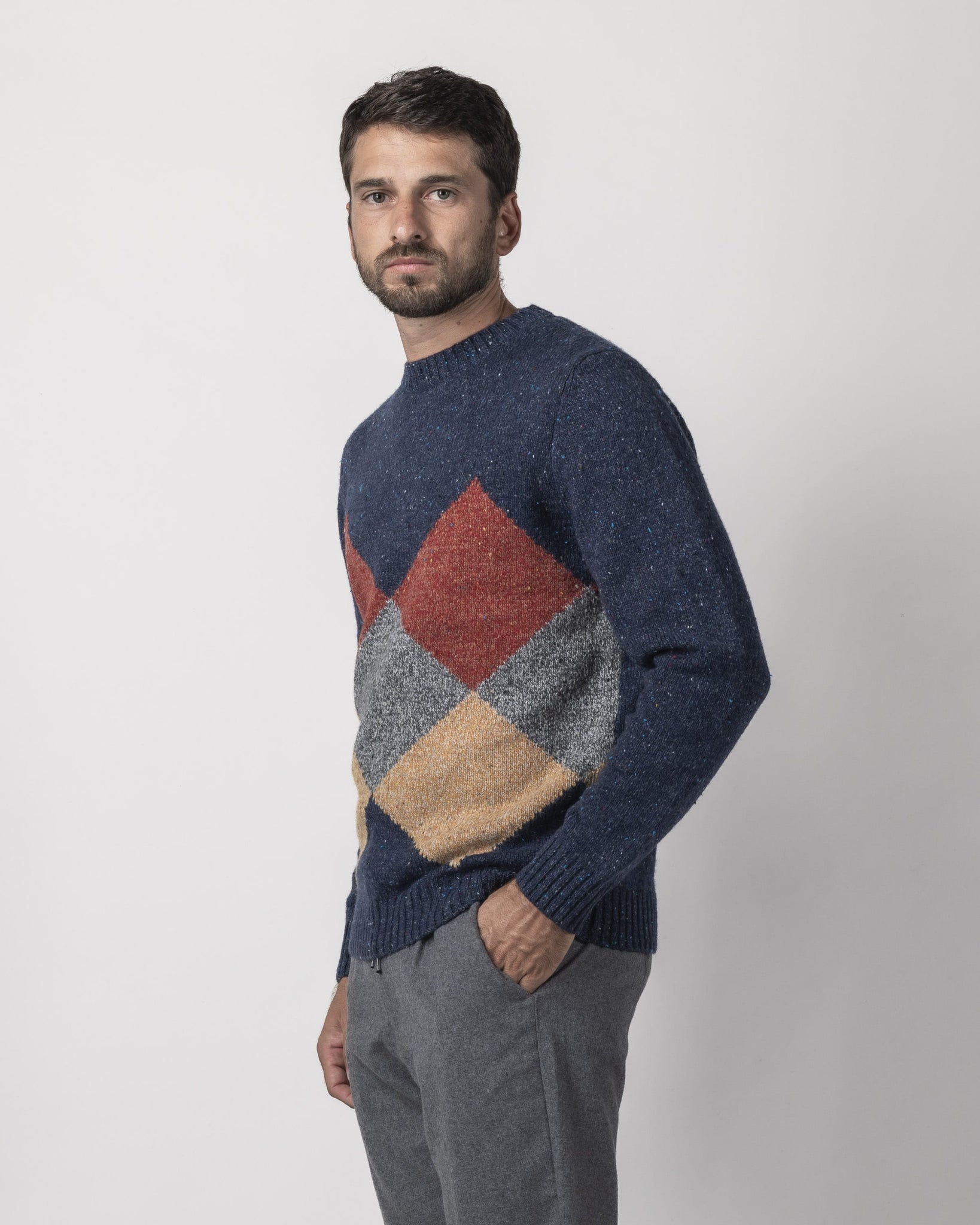 PULLOVER DISEGNO GEOMETRICO SOLO FORNTE