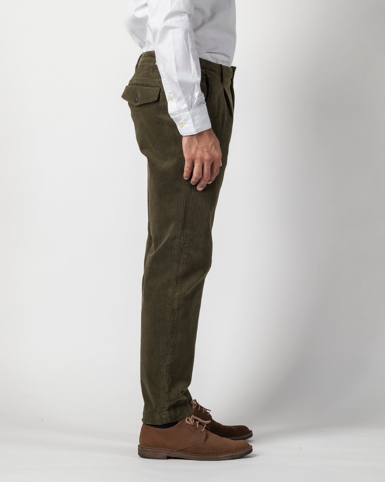 CHINO LONG CROPPED VELLUTTO A COSTE