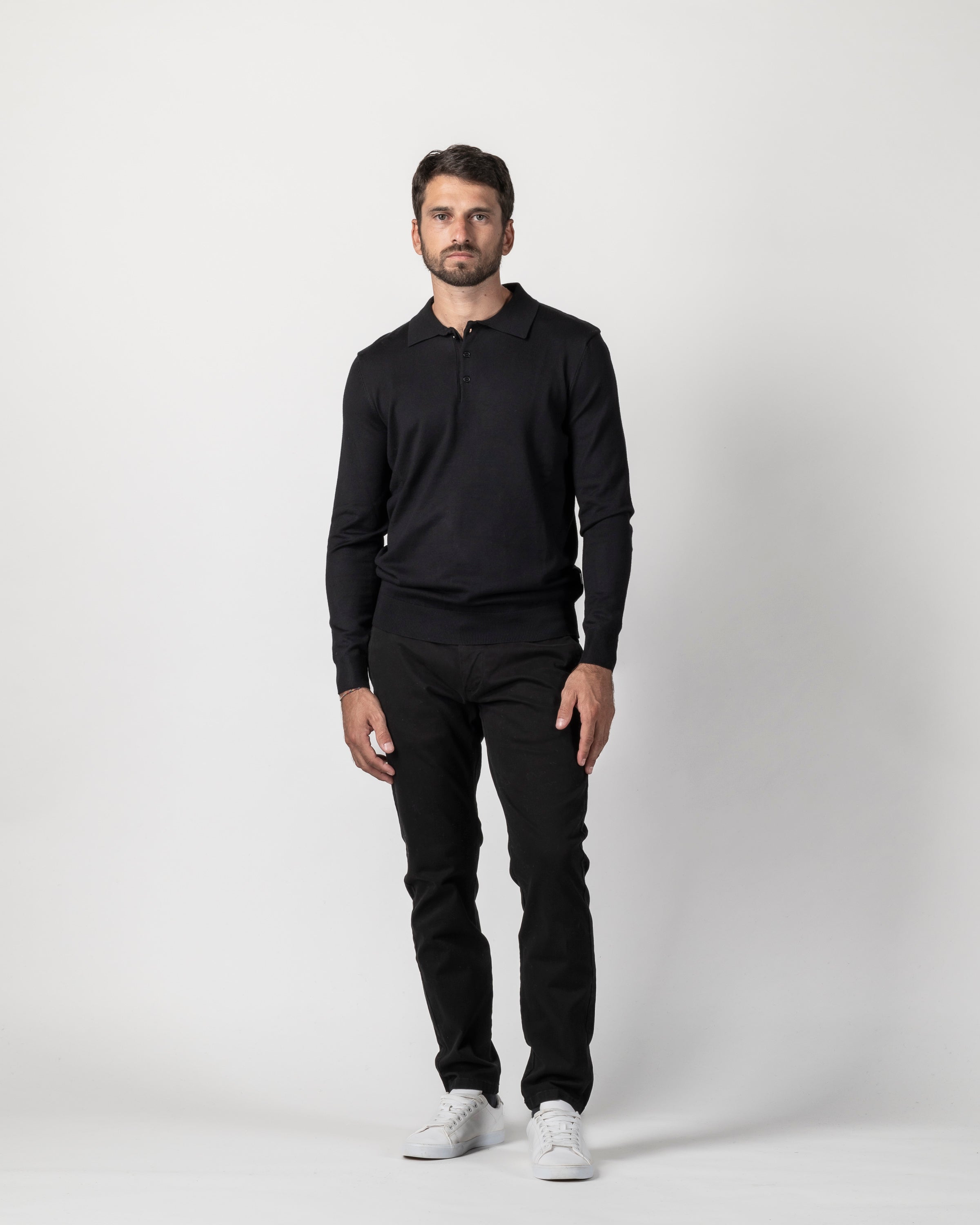 LONG SLEEVE VISCOSE POLO