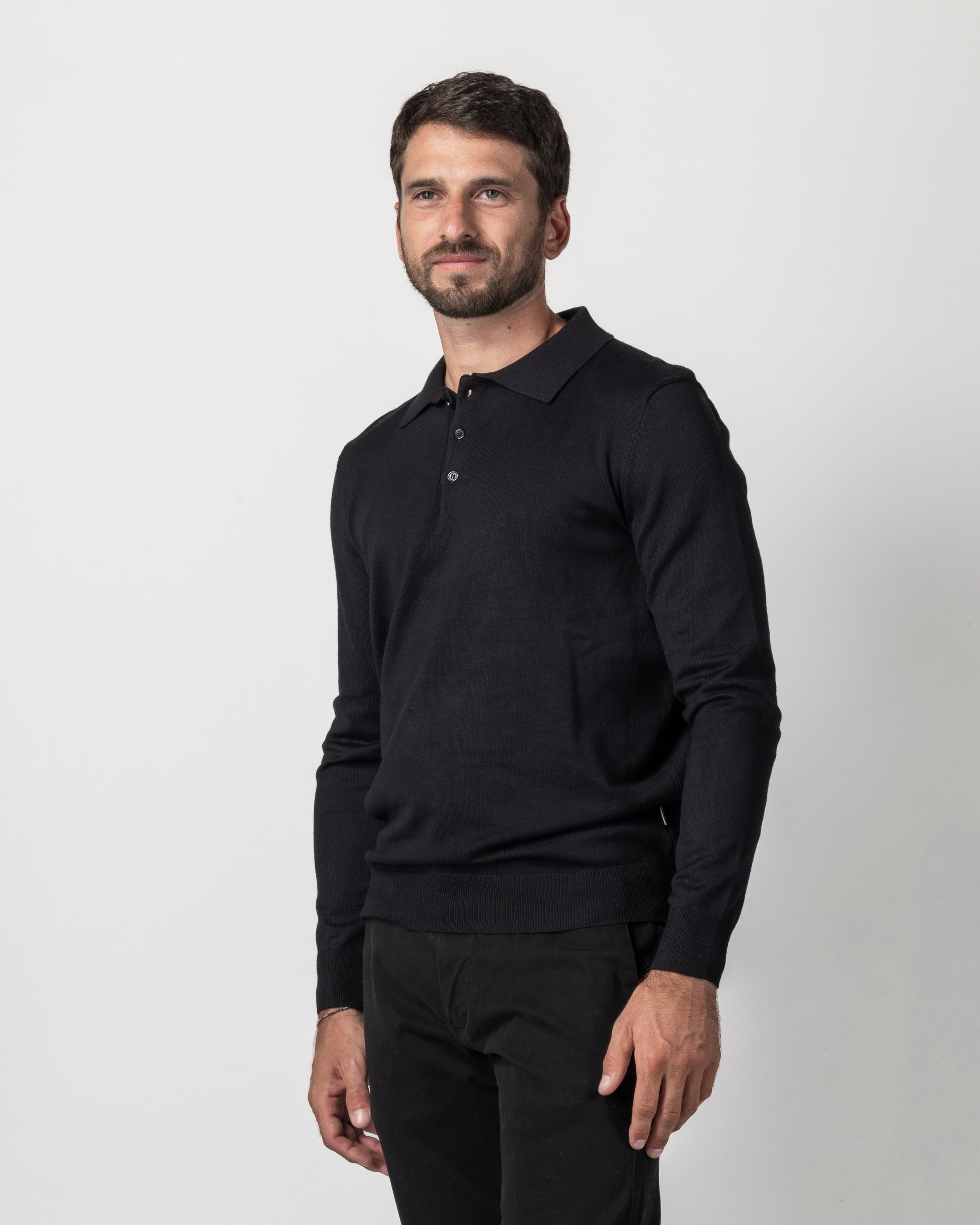 LONG SLEEVE VISCOSE POLO