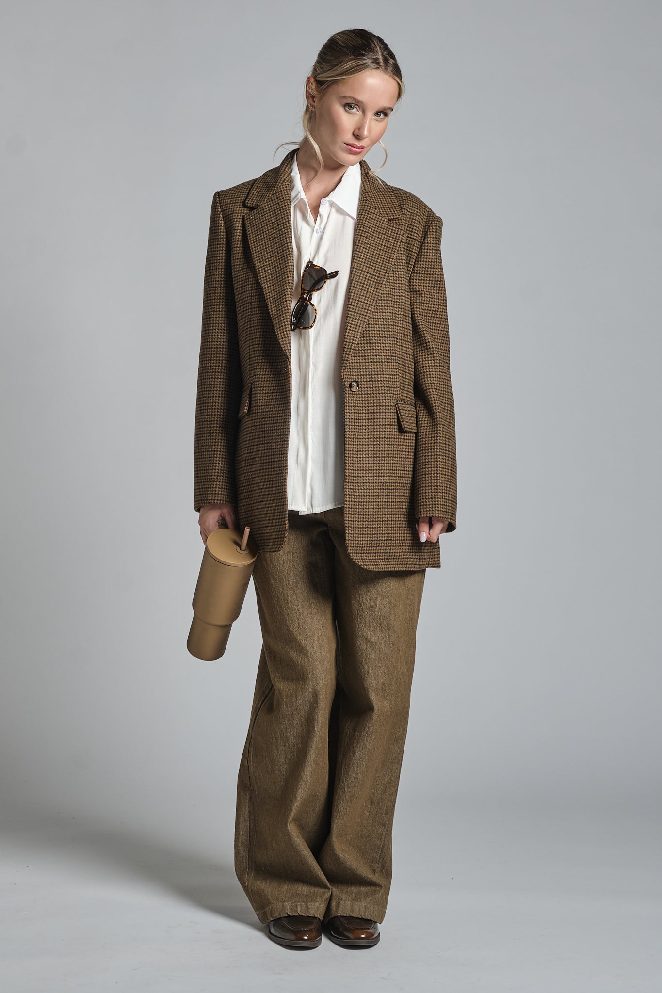 JULIA BLAZER 1 BUTTON IN MIXED WOOL