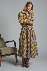 ZELIE LONG SKIRT IN MIXED COTTON