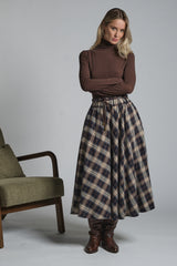 ZELIE LONG SKIRT IN MIXED COTTON