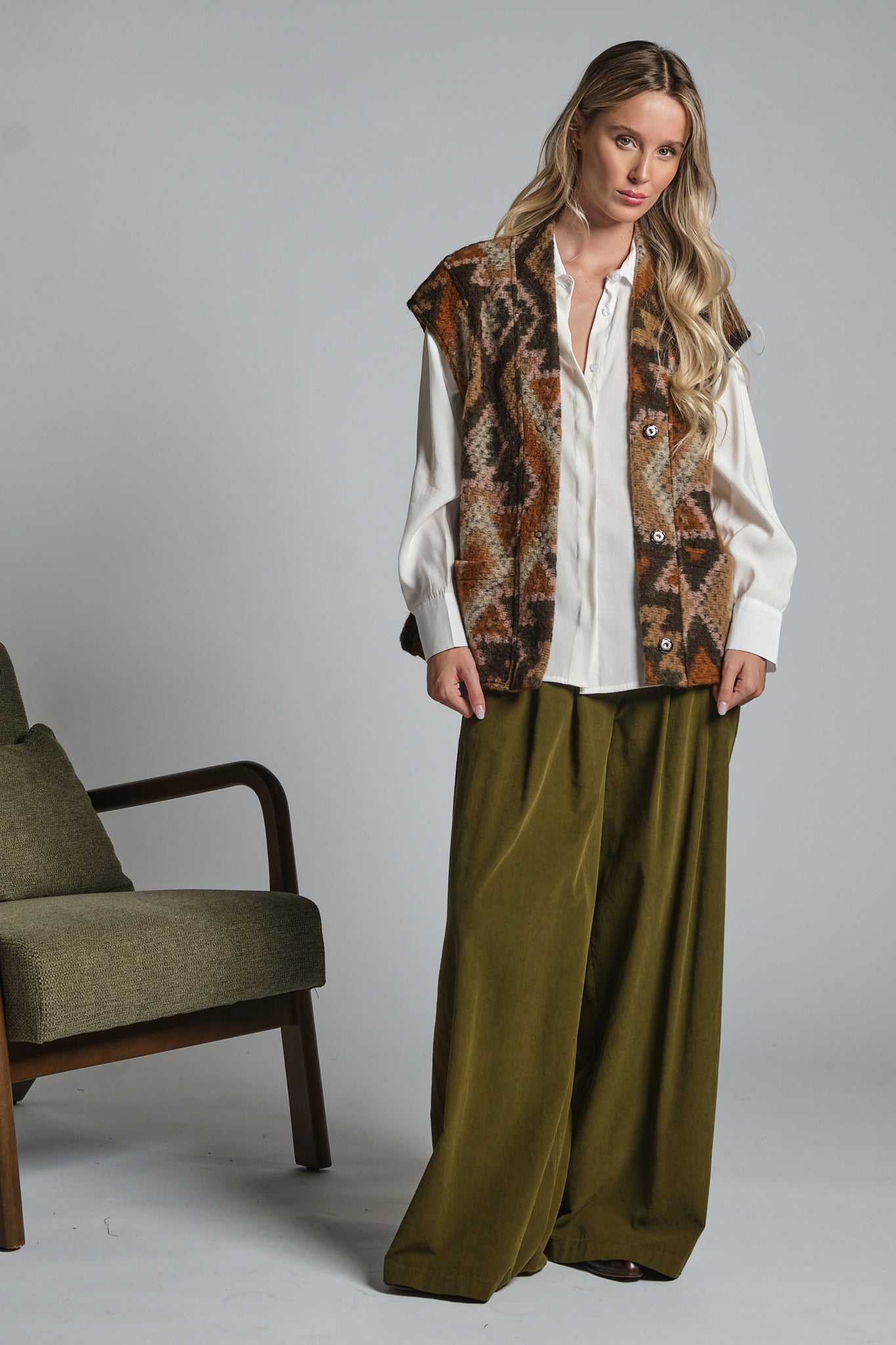 IVETTE GILET MIXED VIRGIN WOOL