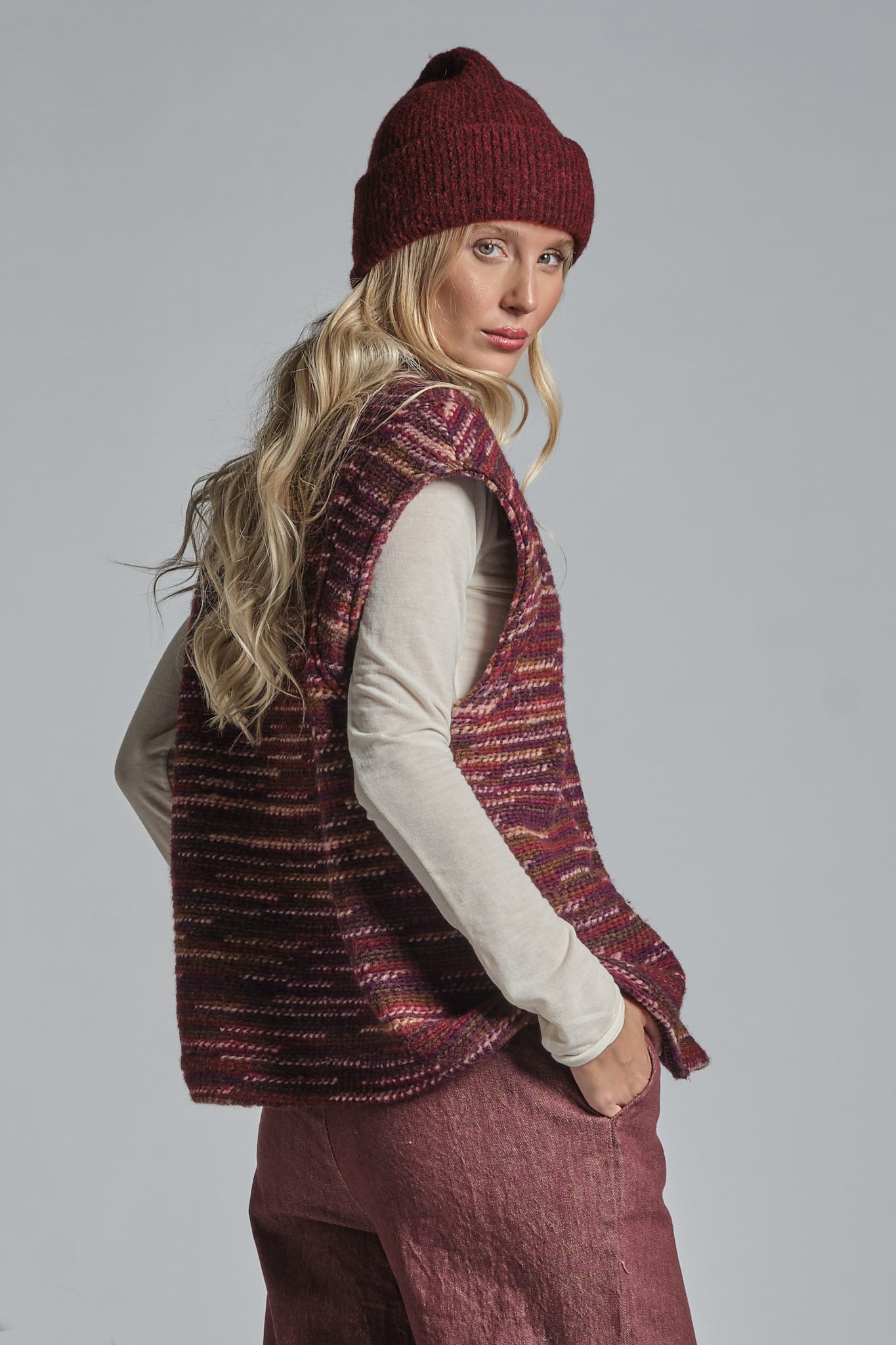 IVETTE GILET MIXED VIRGIN WOOL