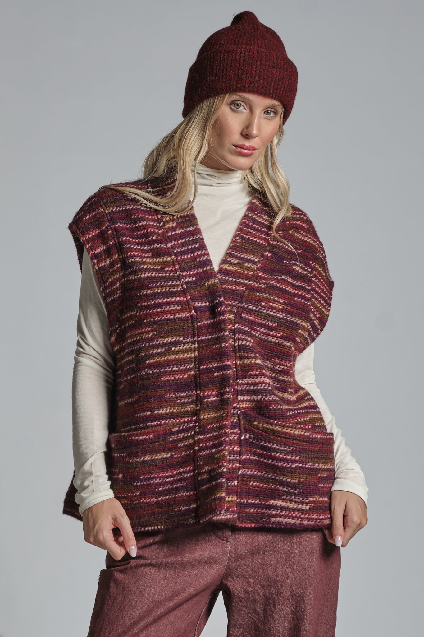 IVETTE GILET MIXED VIRGIN WOOL
