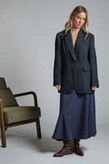 JULIA BLAZER 1 BUTTON IN MIXED WOOL
