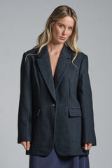 JULIA BLAZER 1 BUTTON IN MIXED WOOL