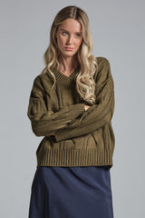 VALERY V NECK IN MIXED WOOL