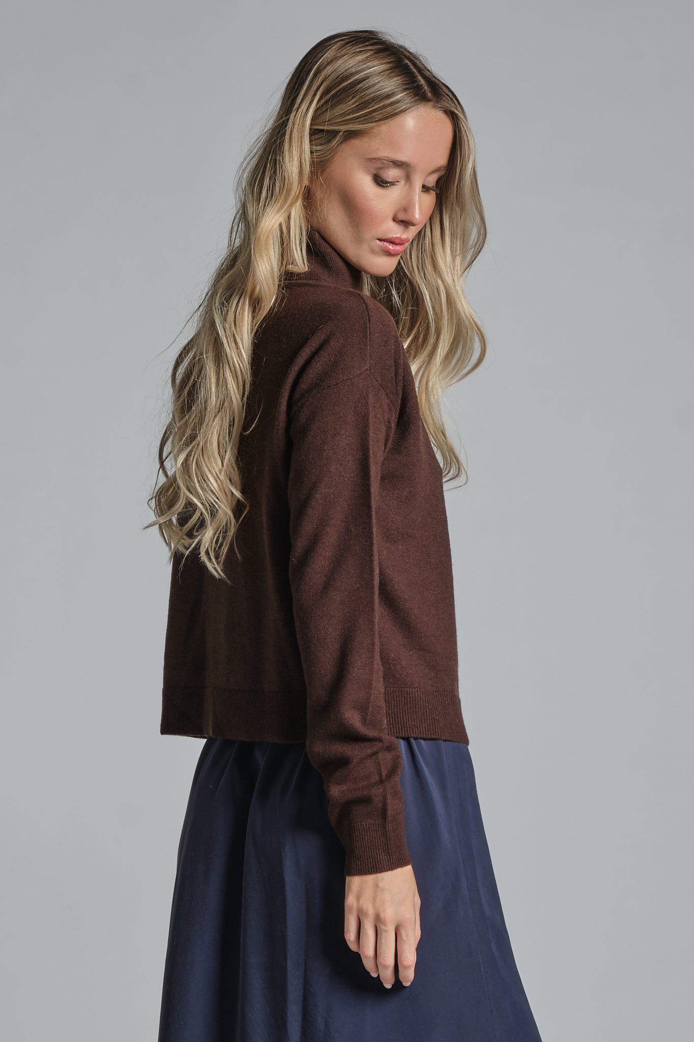 JEANNA SWEATER TURTLE NECK IN WOOL MERCERIZED