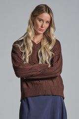 VALERY V NECK IN MIXED WOOL