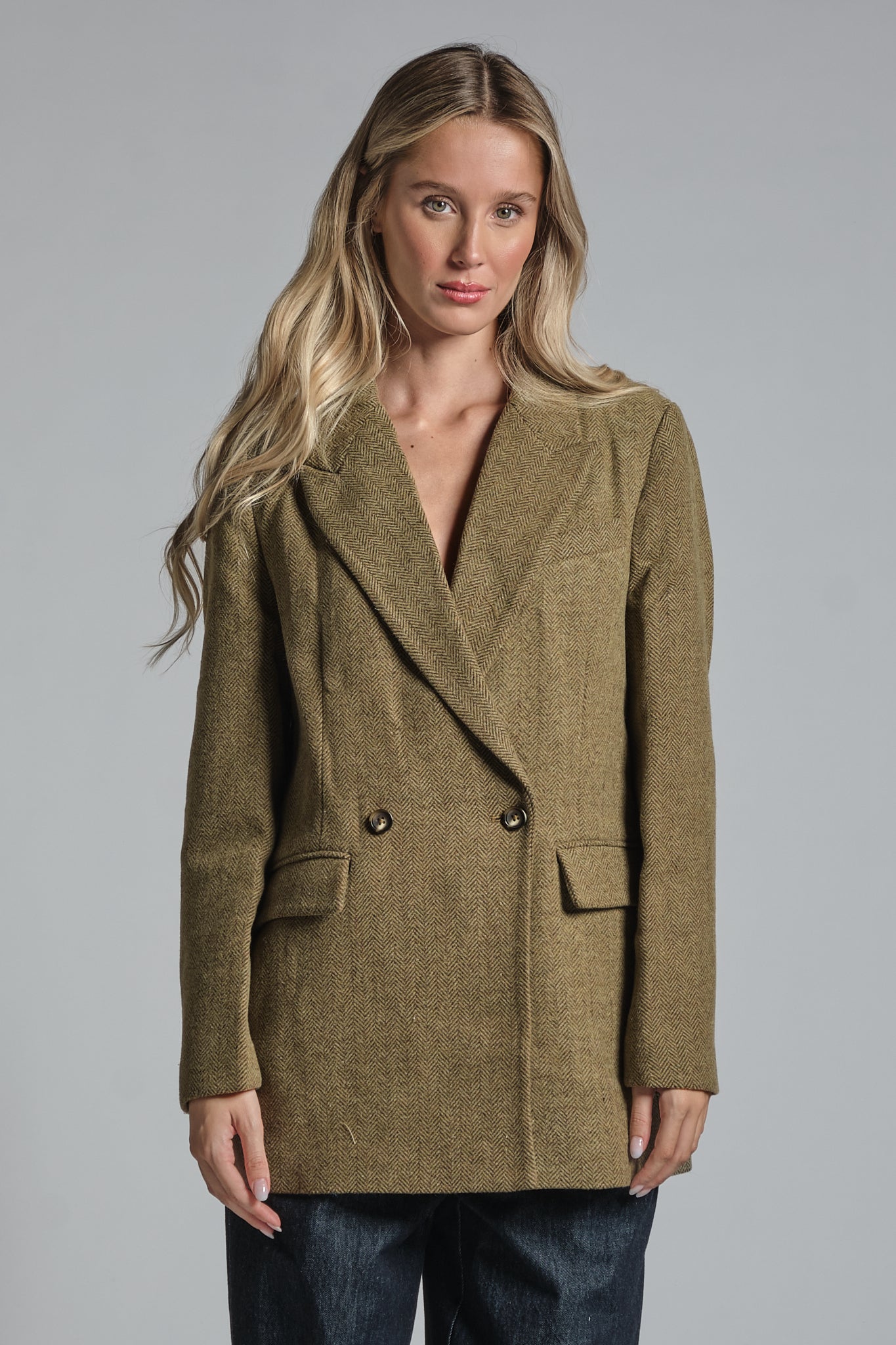 JANET BLAZER 2 BUTTON IN MIXED WOOL