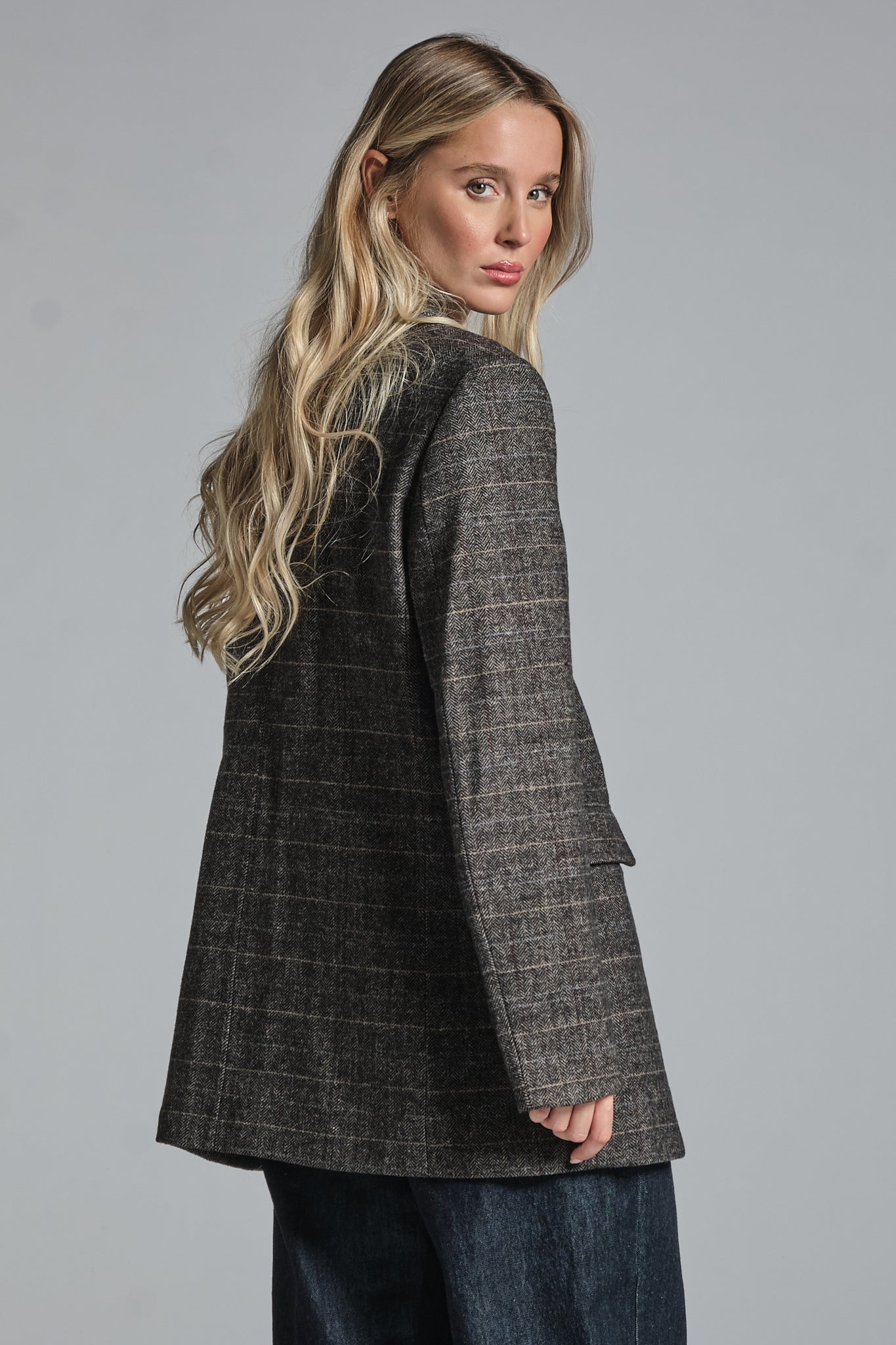 JULIA BLAZER 1 BUTTON IN MIXED WOOL